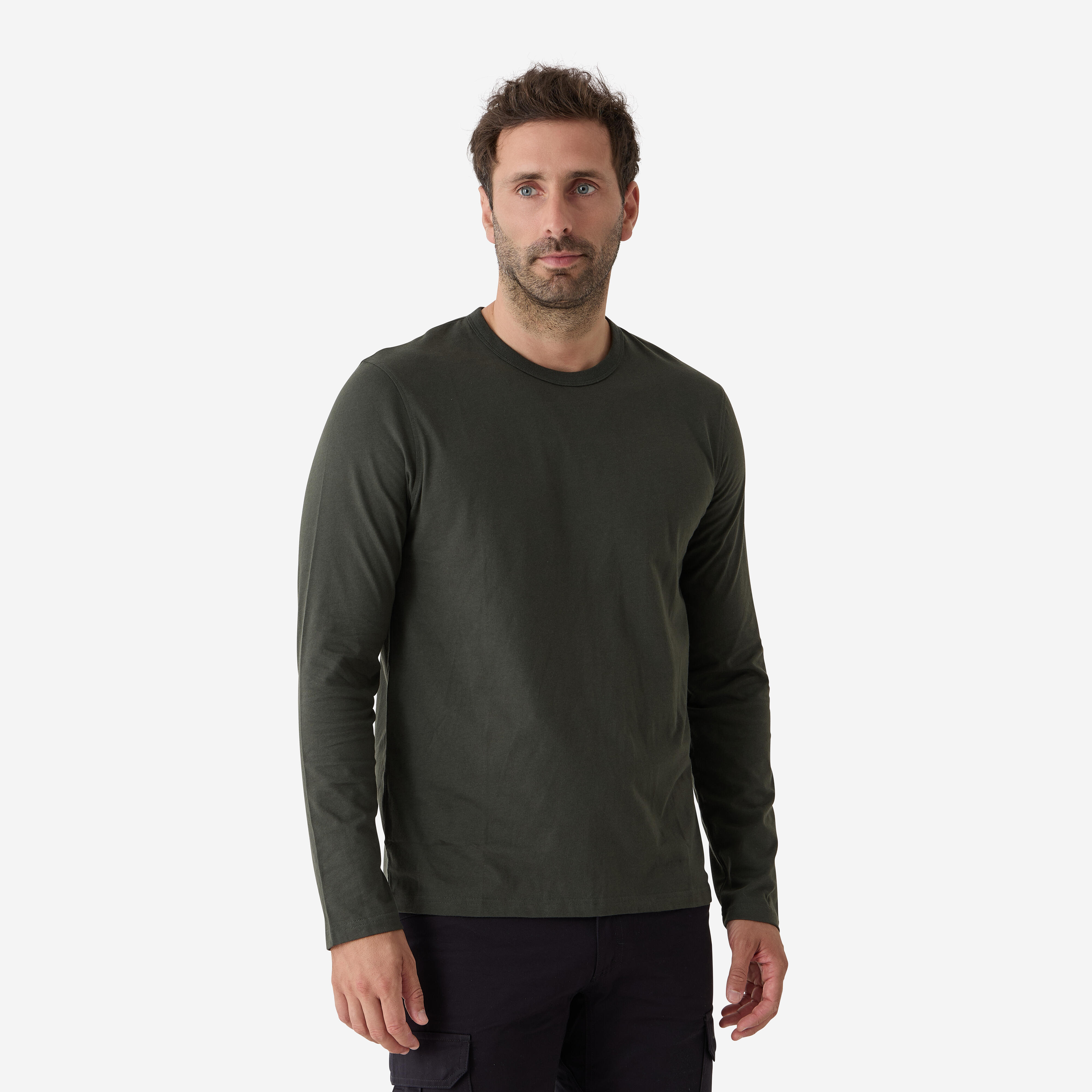Men's Merino Wool Long-Sleeved Half-Zip T-Shirt, MT 900 - Asphalt