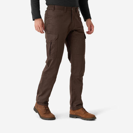 Pantalon cargo résistant, Steppe 500 camouflage noir