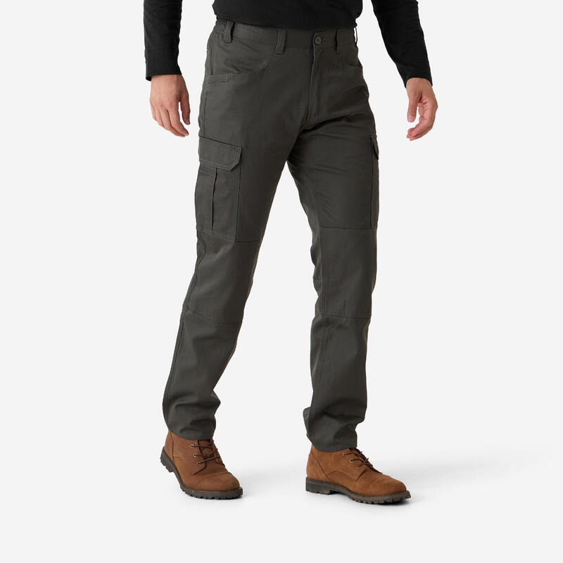 Pantalon cargo rezistent Stepă 500 bumbac 100% Verde
