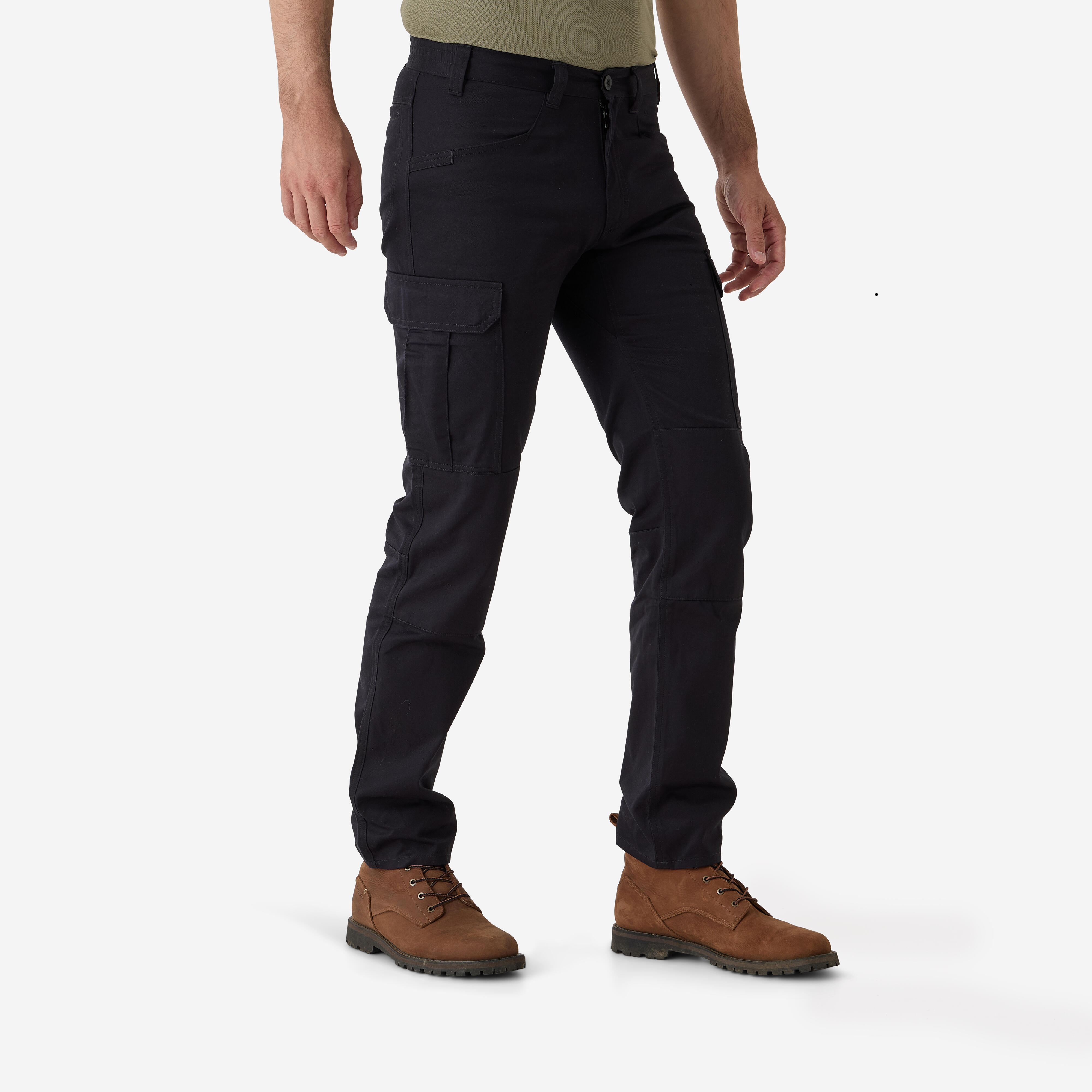 Pantalon Cargo Rezistent Stepă 500 Negru