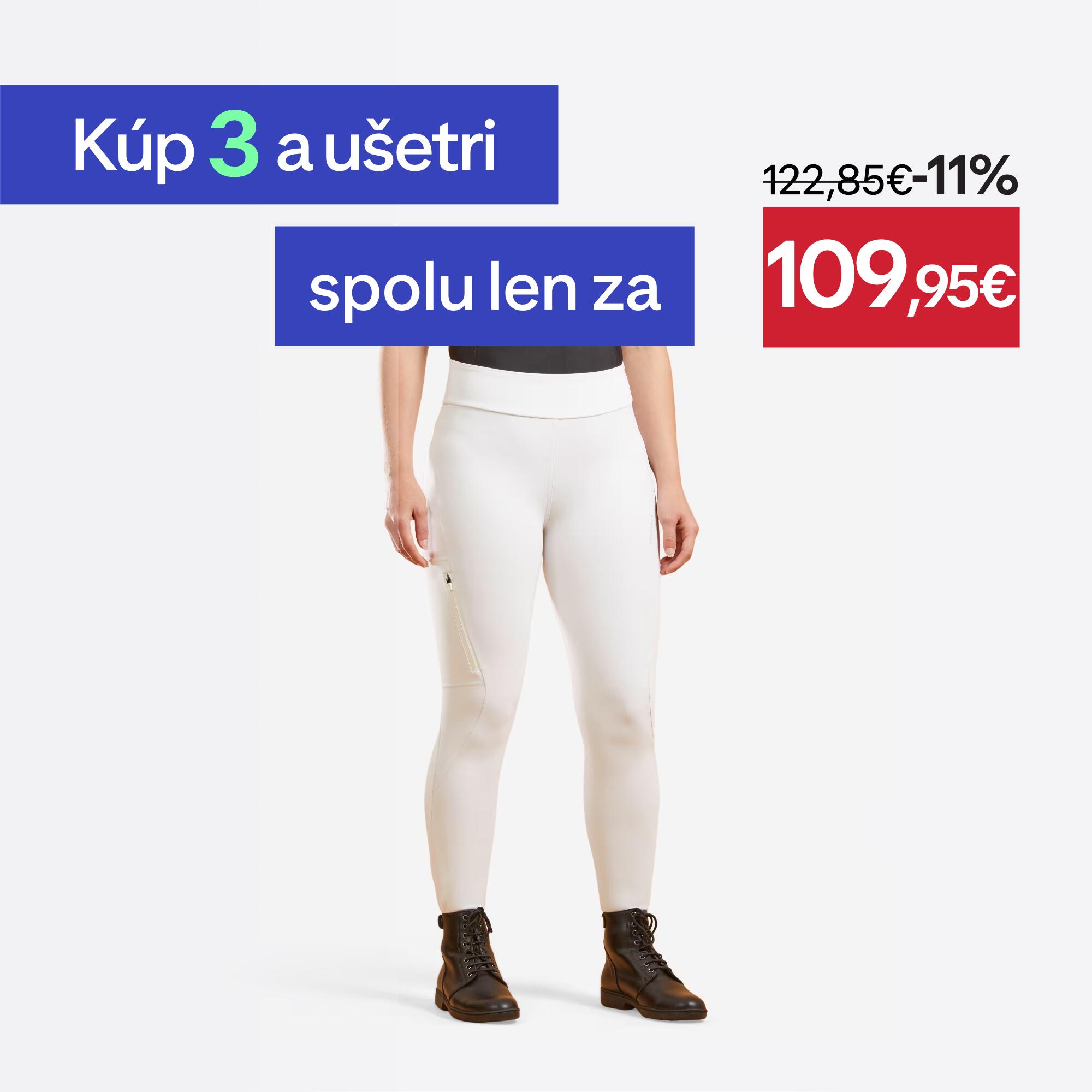 FOUGANZA Dámske jazdecké legíny 500 na súťaže biele XL