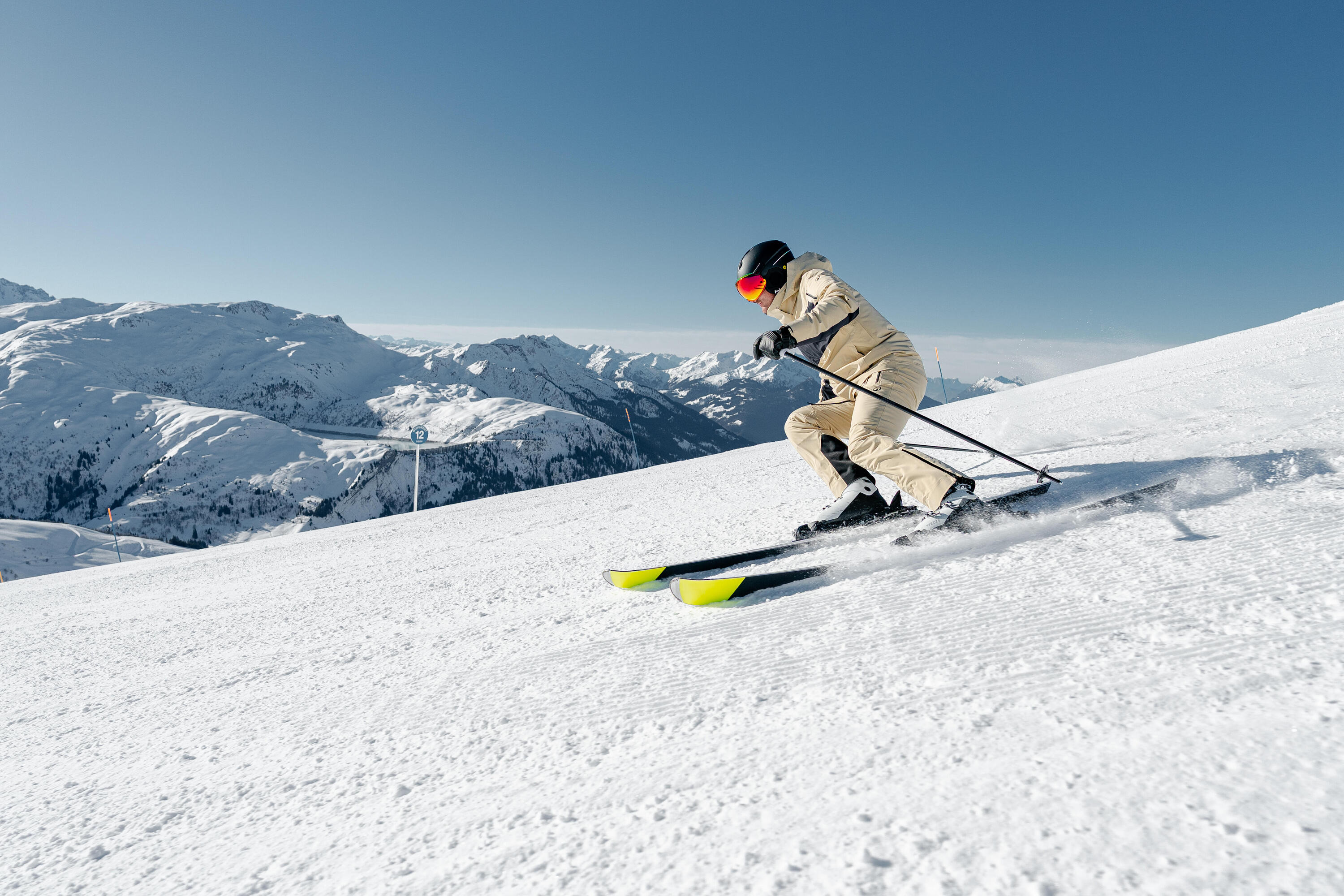 Veste de ski et snowboard très respirante et imperméable homme, JKT 900 beige 20/20
