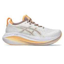CHAUSSURE DE RUNNING FEMME ASICS GEL-NIMBUS 27 BLANC/BEIGE/ORANGE