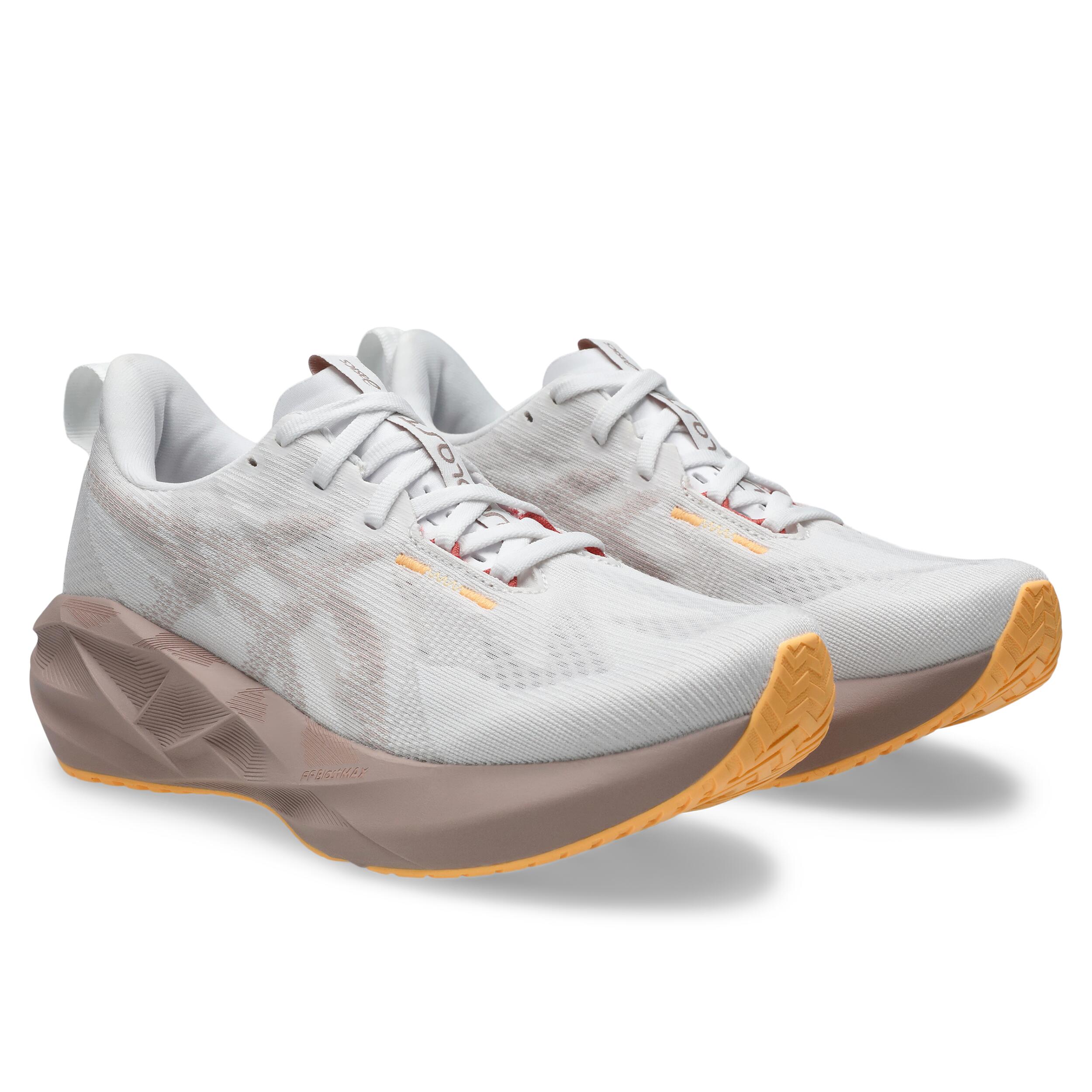Zapatillas de Running Mujer, Asics Novablast 5 Blanco Burdeos  3/7