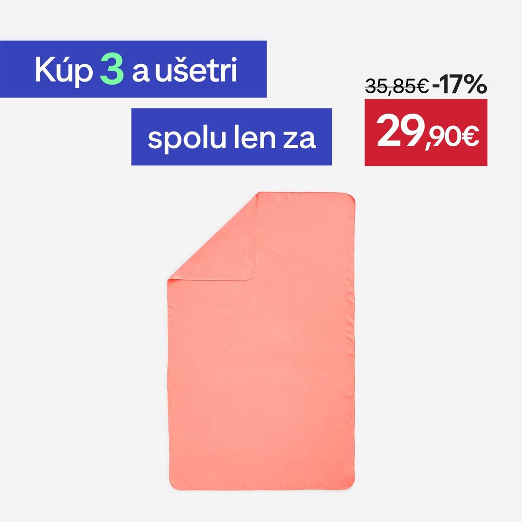 Uterák z mikrovlákna veľkosť XL (110 × 175 cm) koralový