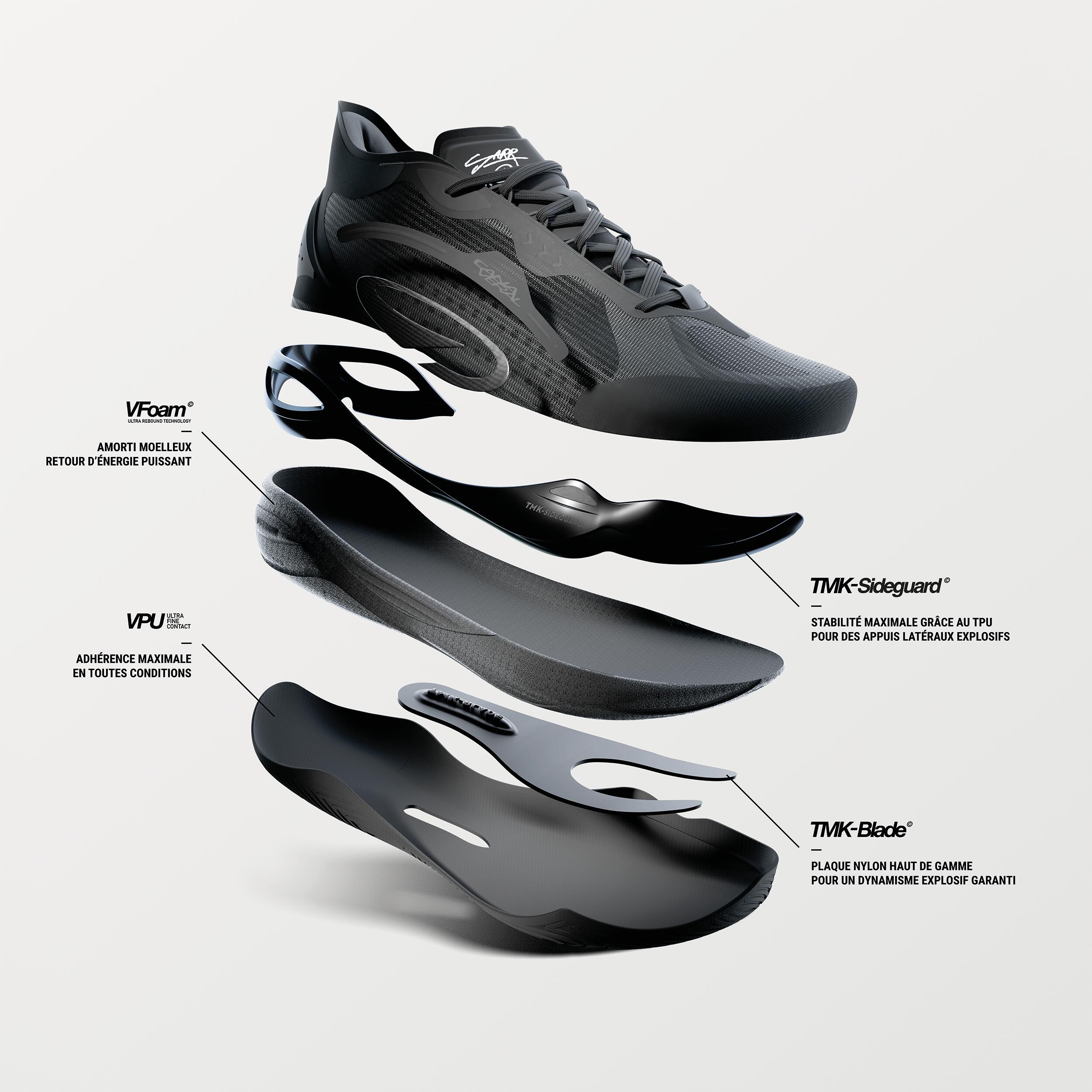 Chaussures de basket mi-hautes homme femme, Canaveral 900 noir 9/11