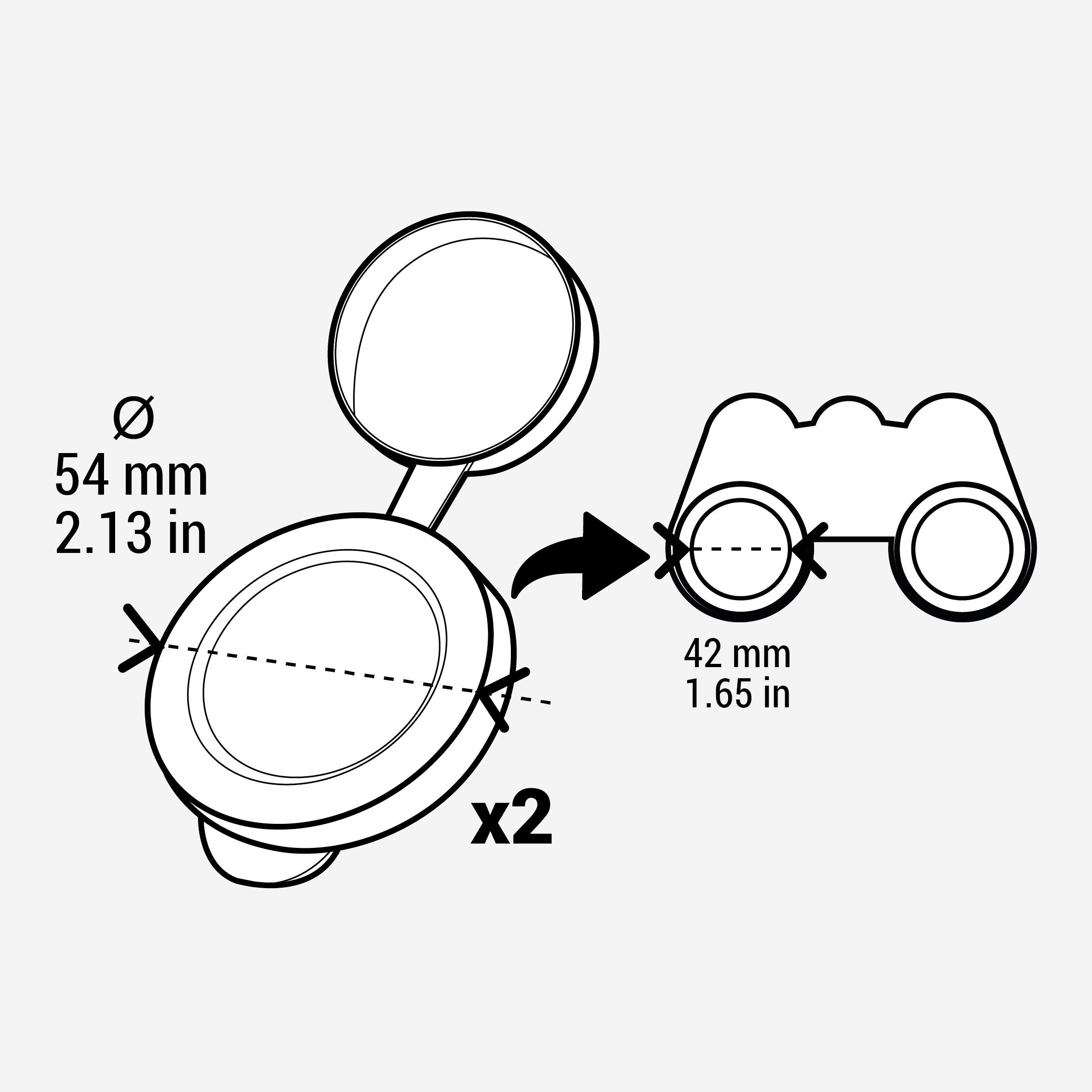 Pair of 42 mm binocular lens caps 2/2