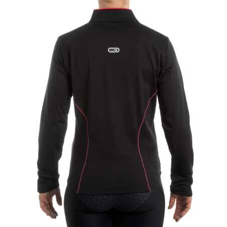 Ekiden Women's Warm Long Sleeved Running Jersey - Black/Pink