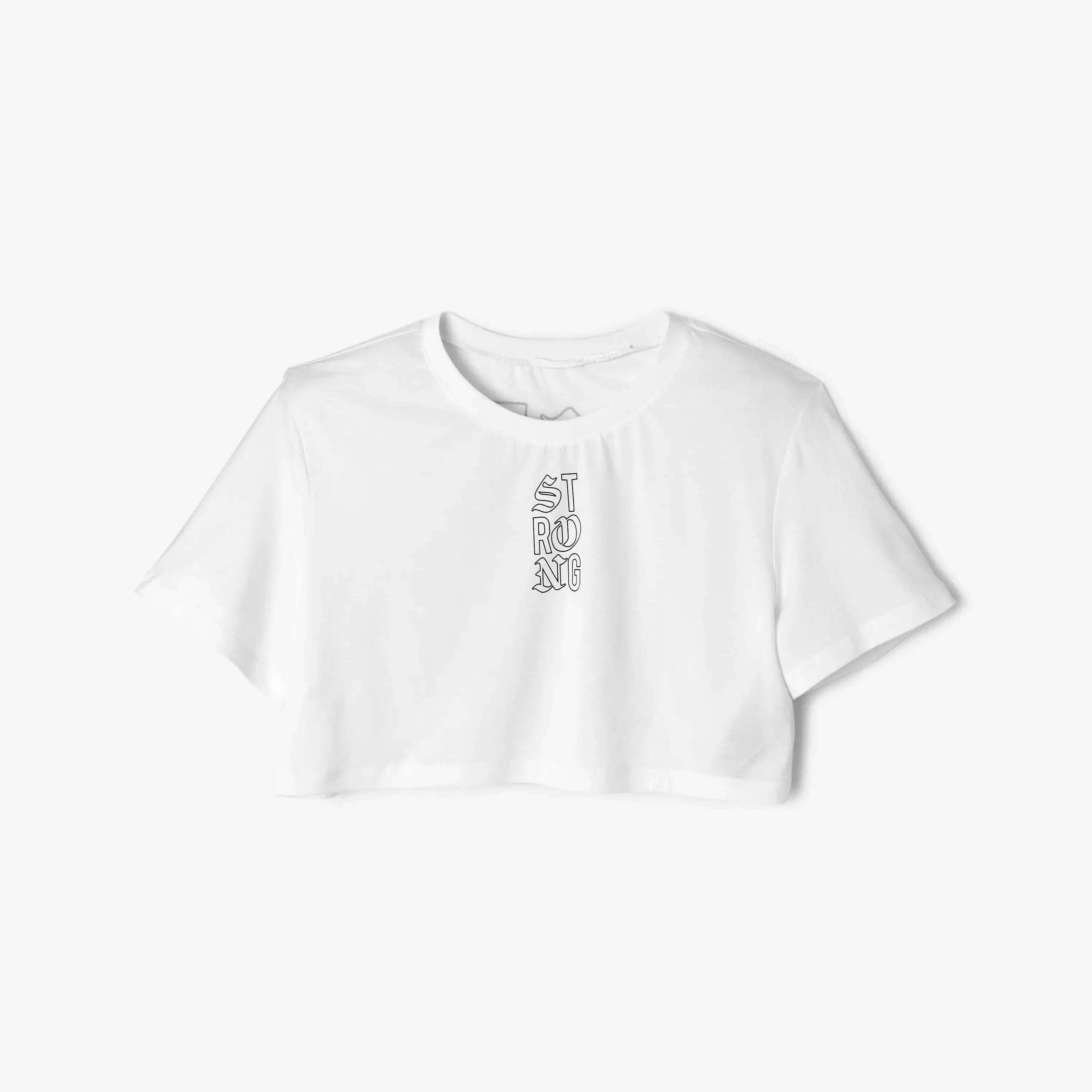 Crop Top Musculación Mujer Blanco Corte Holgado 7/11