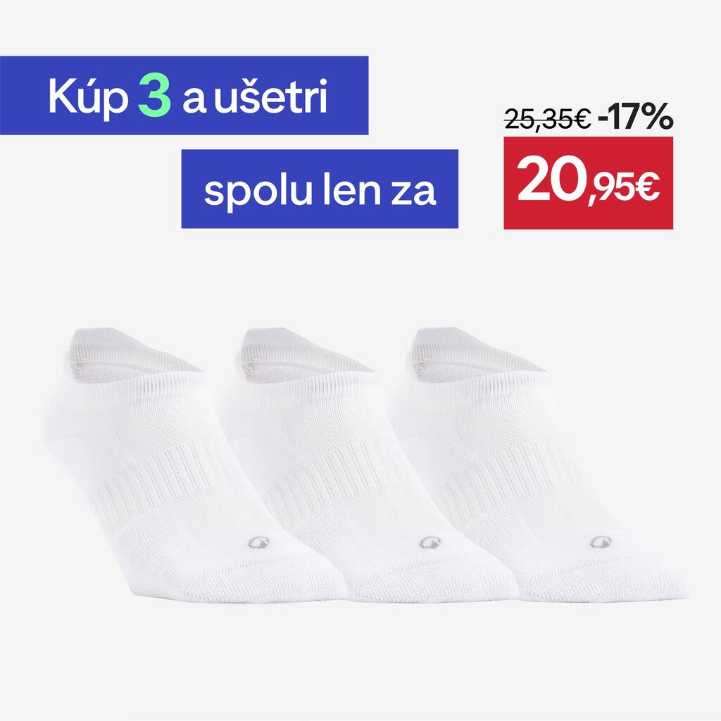 Športové ponožky RS 500 nízke 3 páry biele