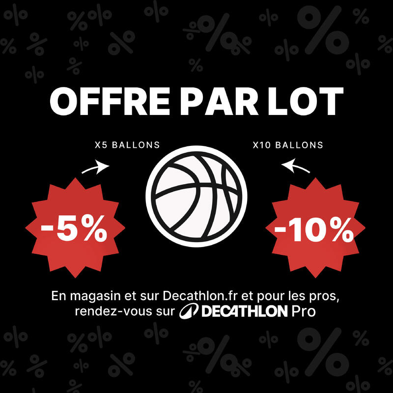 Ballon de basket BT100 de taille 7 orange pour les hommes à partir de 13 ans .