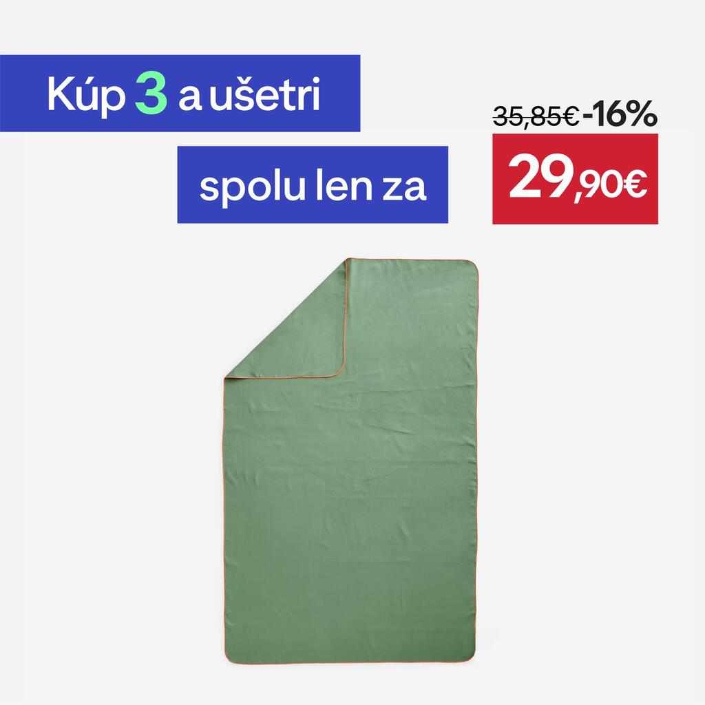 Uterák z mikrovlákna veľkosť XL (110 x 175 cm) kaki 