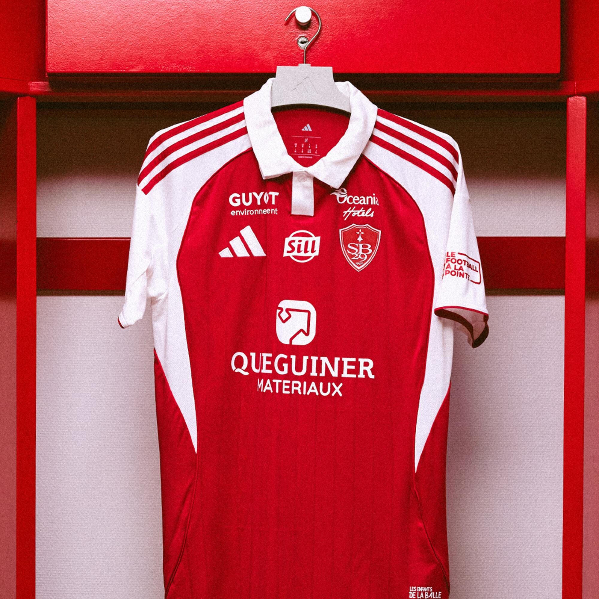 MAILLOT FOOTBALL REPLICA SUPPORTER STADE BRESTOIS ENFANT DOMICILE 25 26 ROUGE 3/5