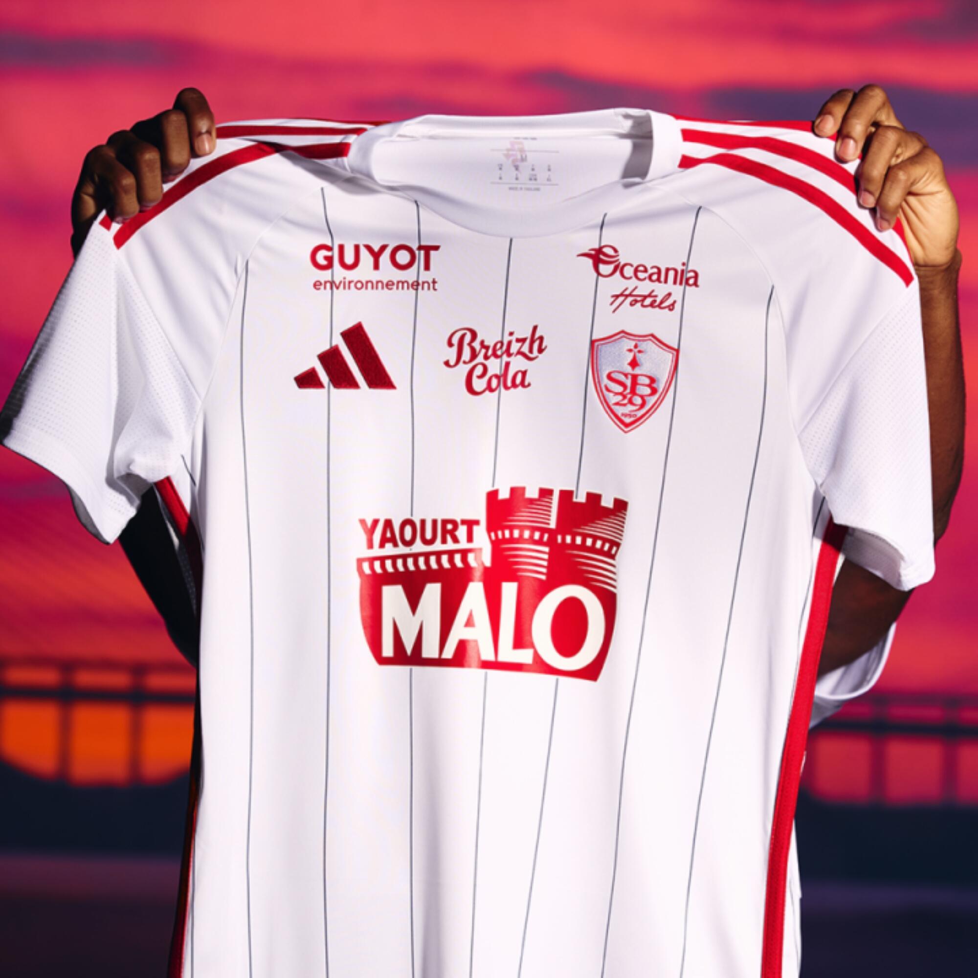 MAILLOT FOOTBALL REPLICA SUPPORTER STADE BRESTOIS ENFANT EXTERIEUR 25 26 BLANC 2/4