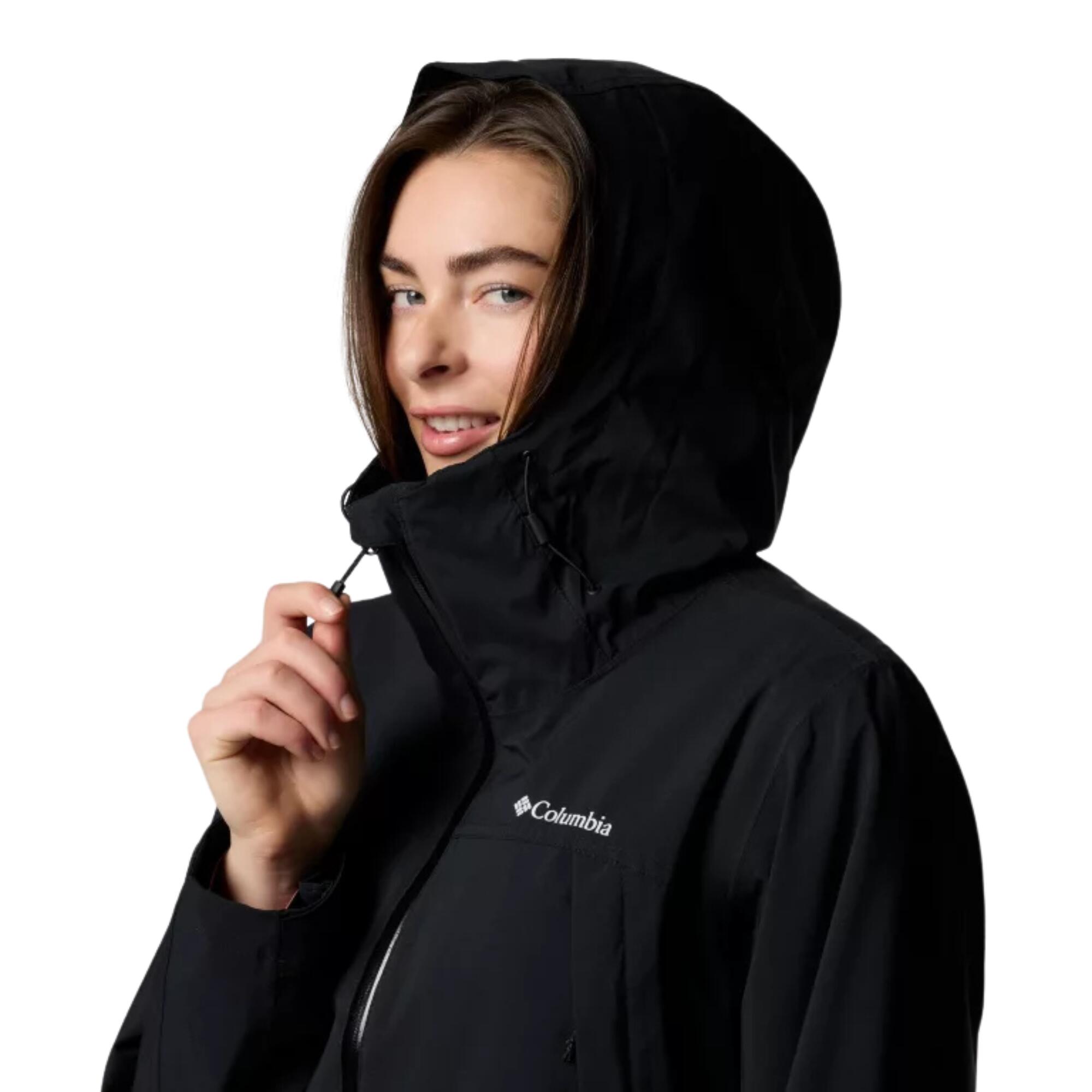 Columbia Damen Regenjacke 'Pouring Adventure III' - Wasserdicht, Atmungsaktiv, Mit Kapuze & Packtasche - Moonvista Rot