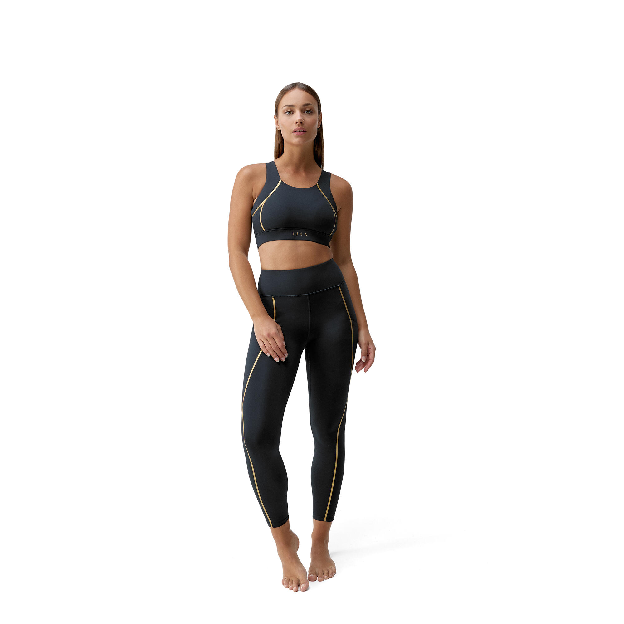 Mallas bolsillos laterales Mujer Born gold negro 2/4