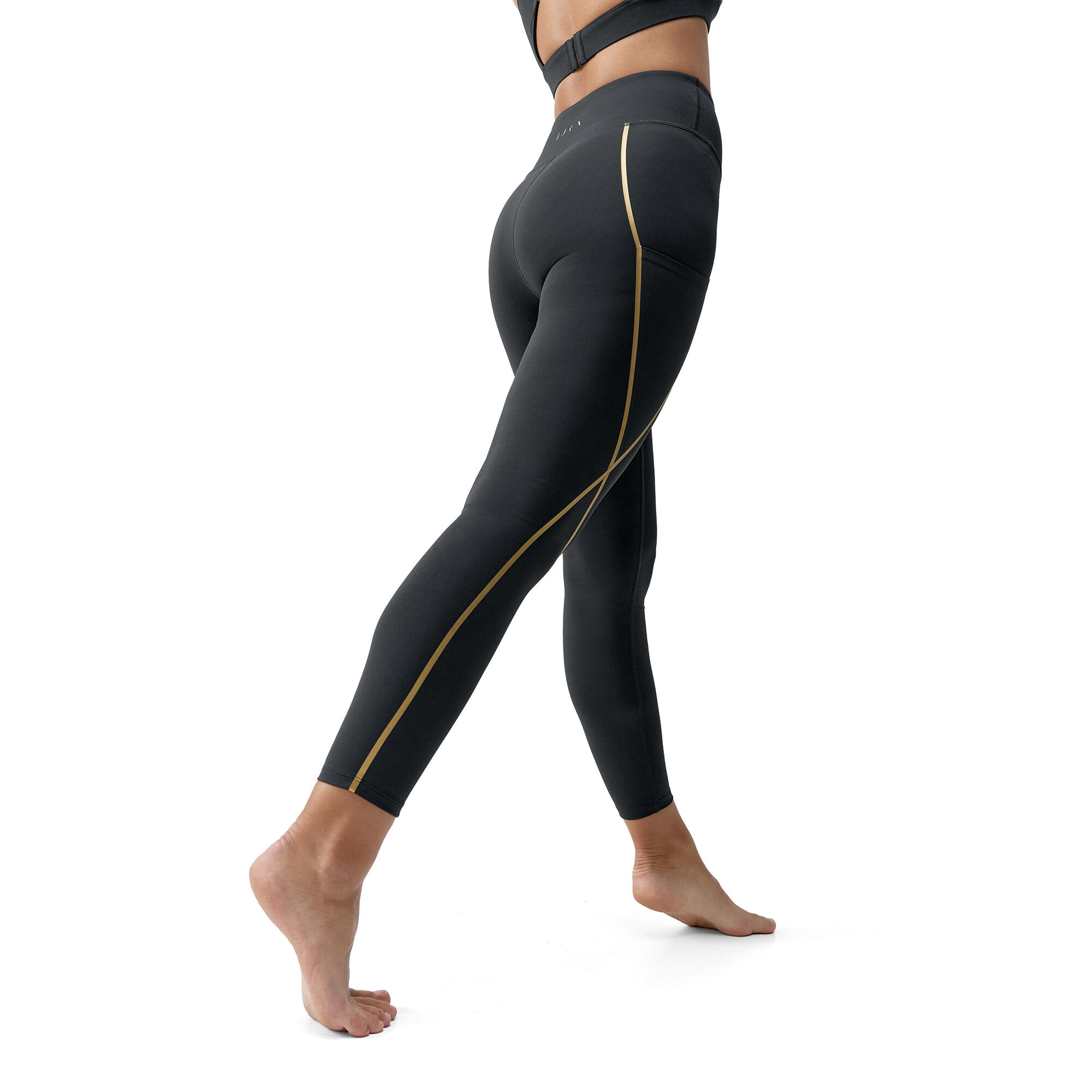 Mallas bolsillos laterales Mujer Born gold negro 4/4