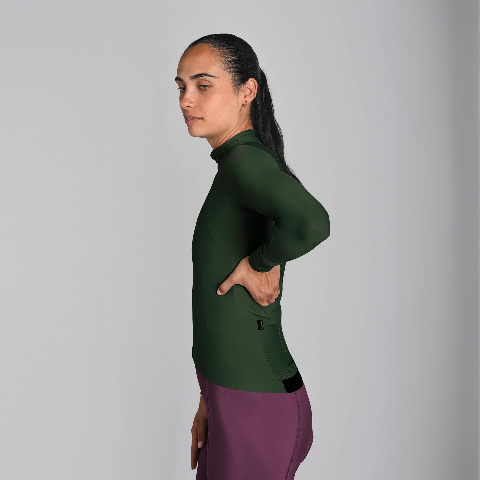 Mallot ciclisme màniga llarga Gsport One Emerald unisex 4/4