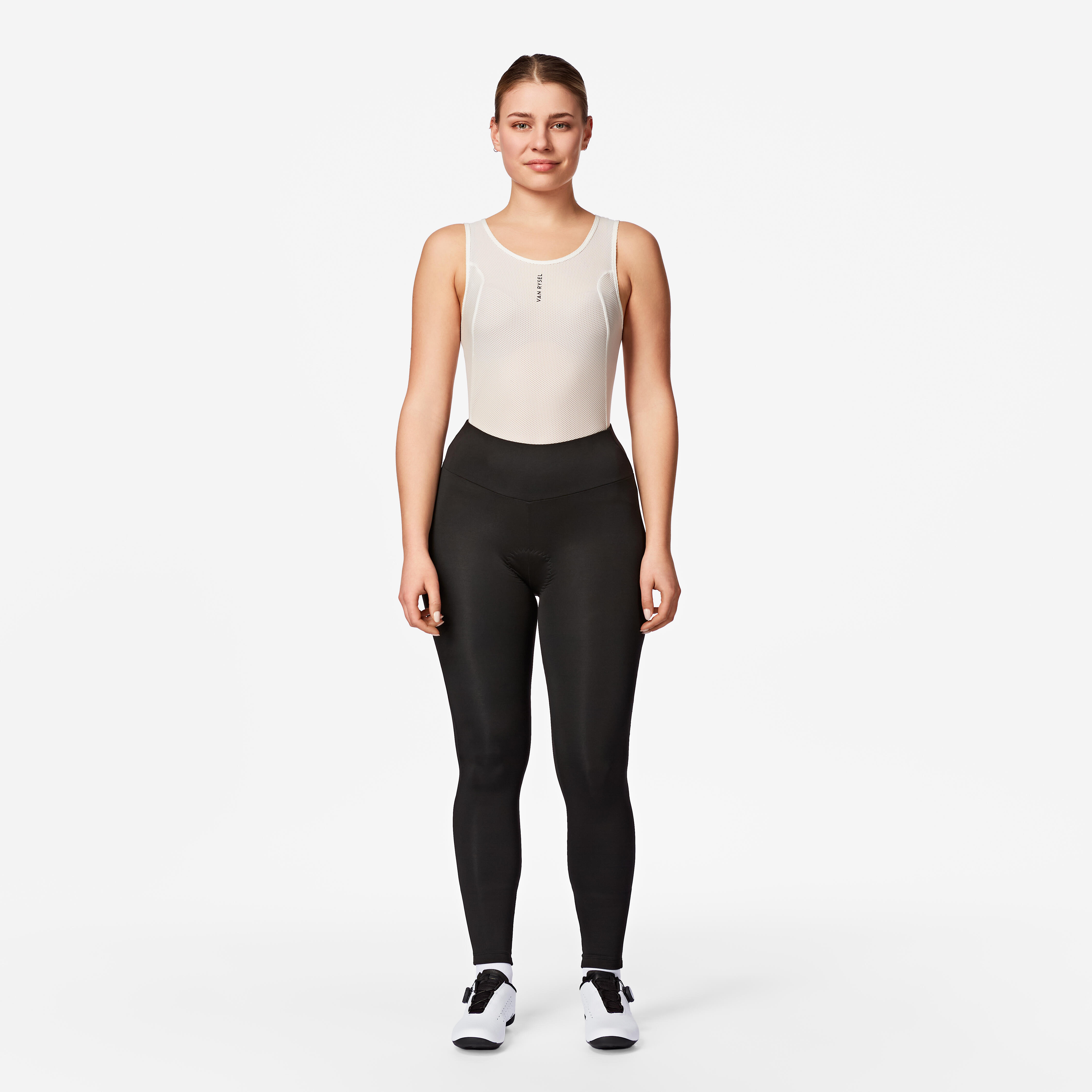 Discover Women's Long Bibless Road Cycling Tights - Black