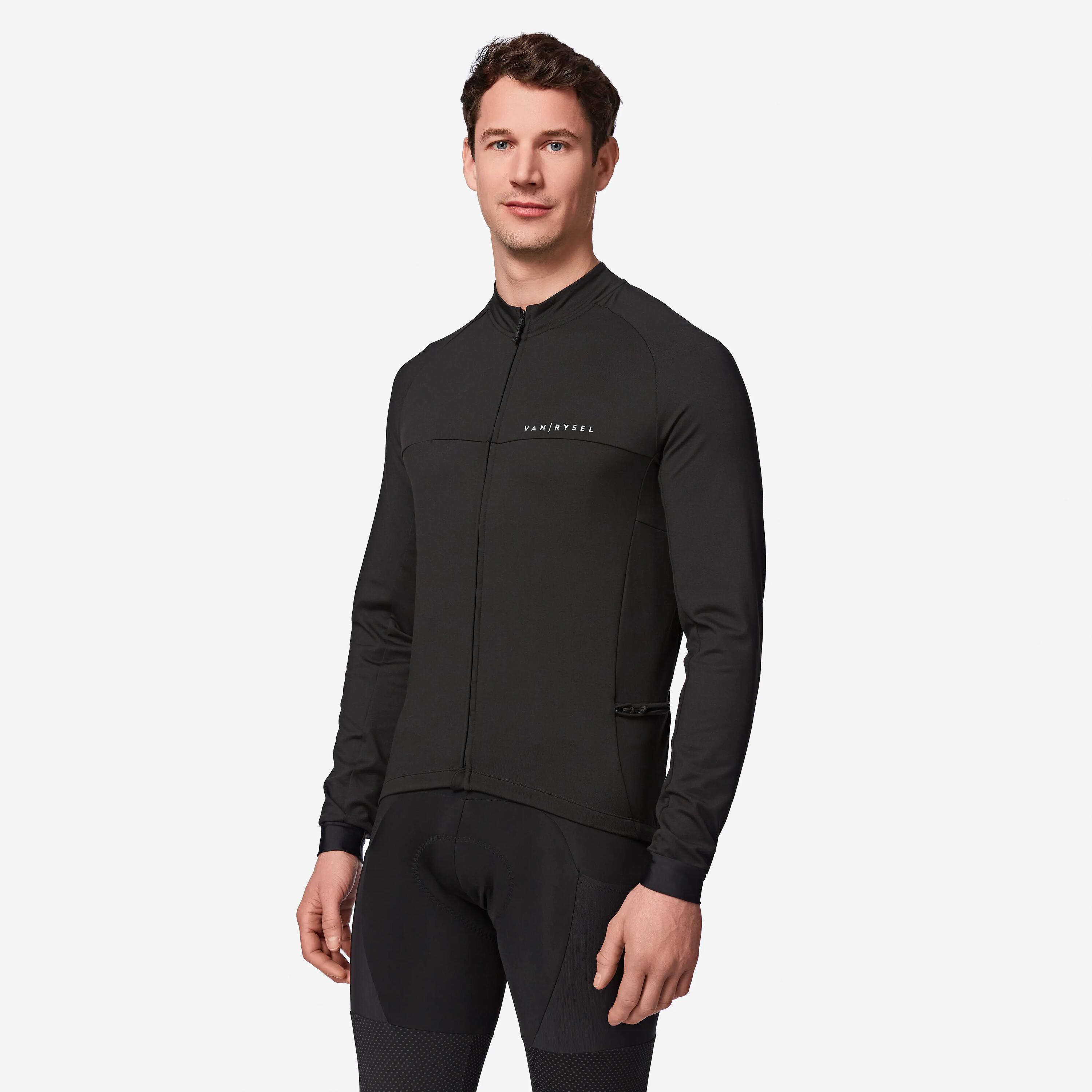 Men's Road Cycling Long-Sleeved Jersey RC100 - Black -  3