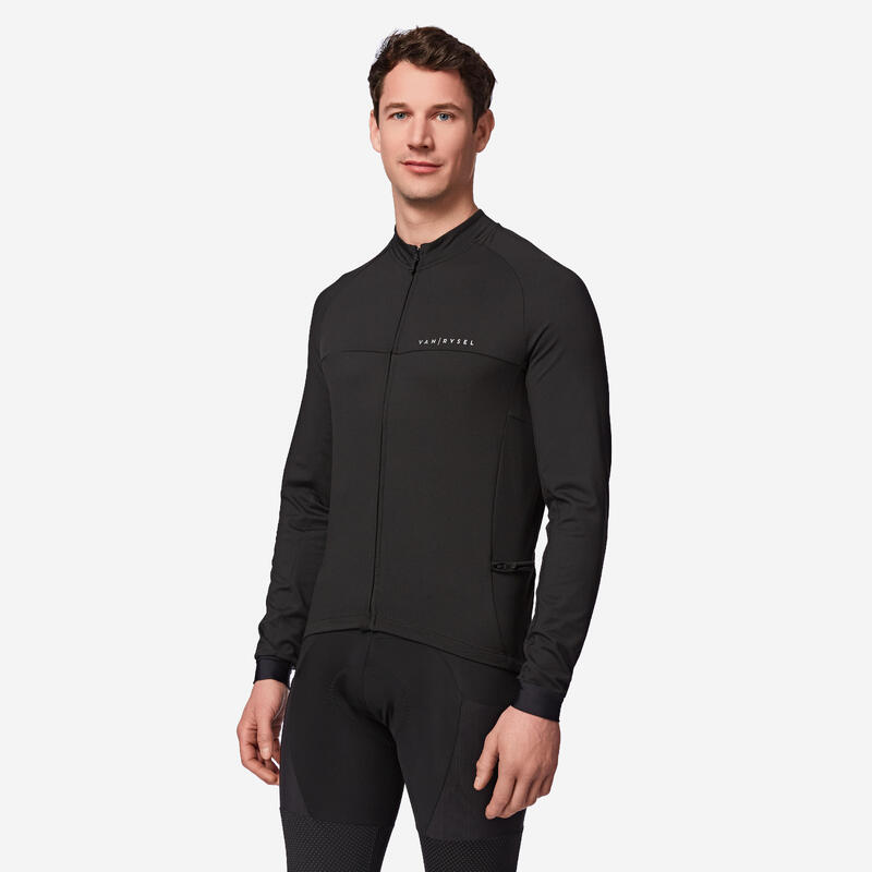 Bluză ciclism RC500 Negru Bărbați 