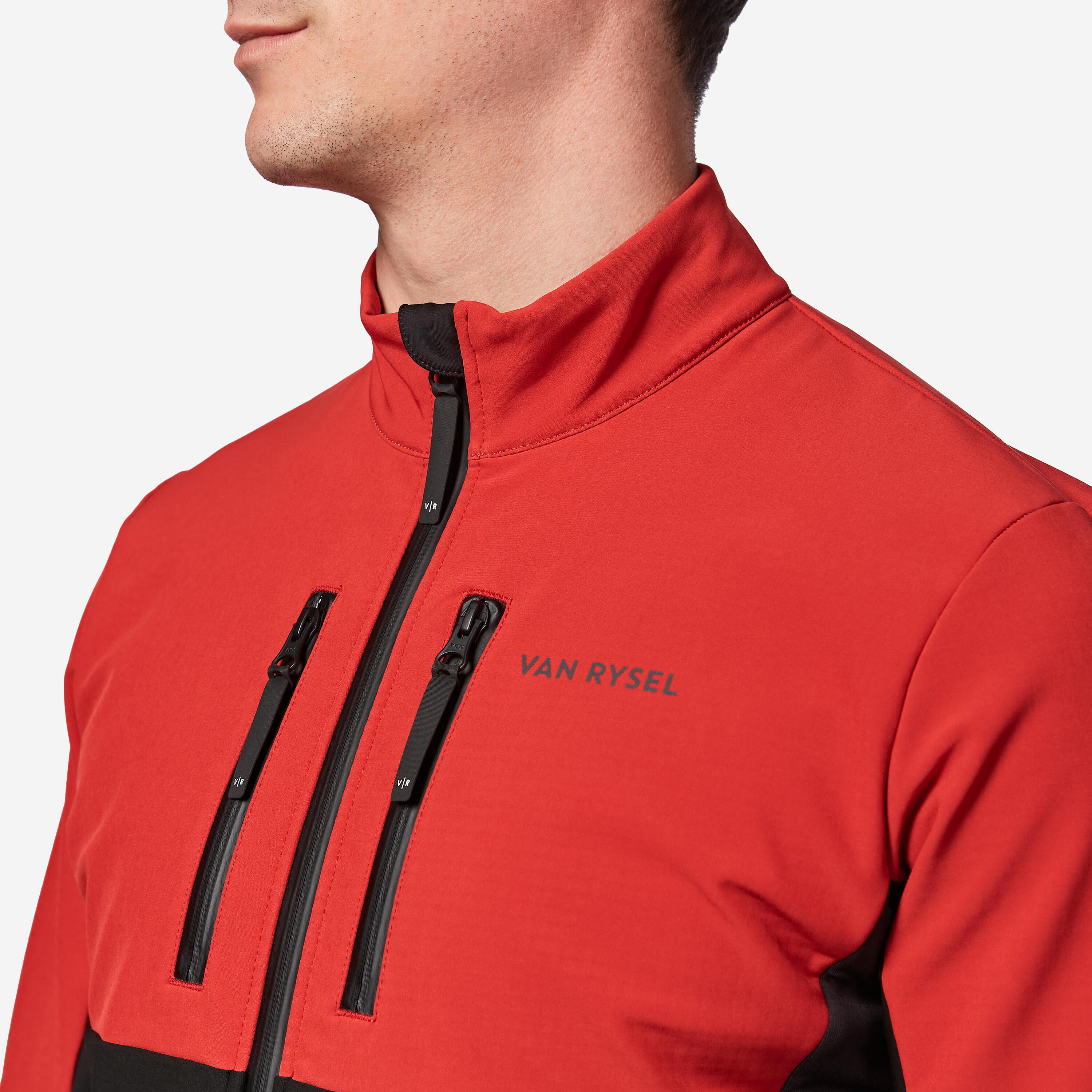 Giacca invernale ciclismo uomo EDR nero-rosso 5/12