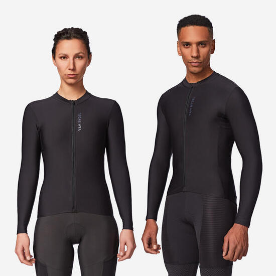 Maglia manica lunga ciclismo unisex RACER 2 tempo fresco azzurra