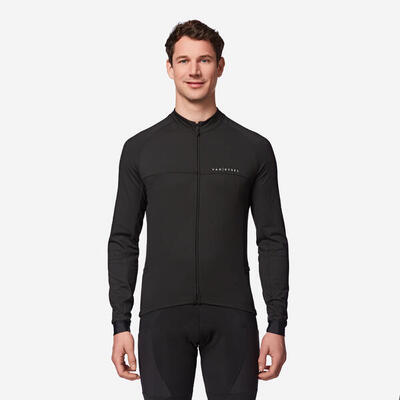 Fietsshirt met lange mouwen voor heren tussenseizoen rc100 zwart
