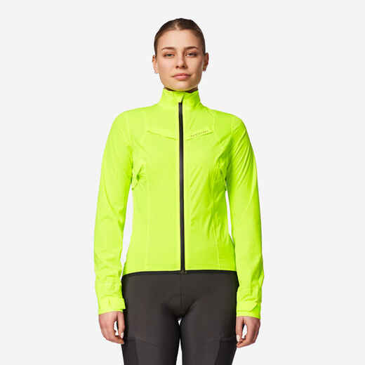 VAN RYSEL CHAQUETA CICLISMO IMPERMEABLE MUJER - AMARILLO