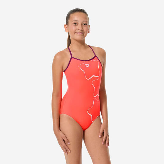Bañador Natación Arena Bright Star Niña Coral