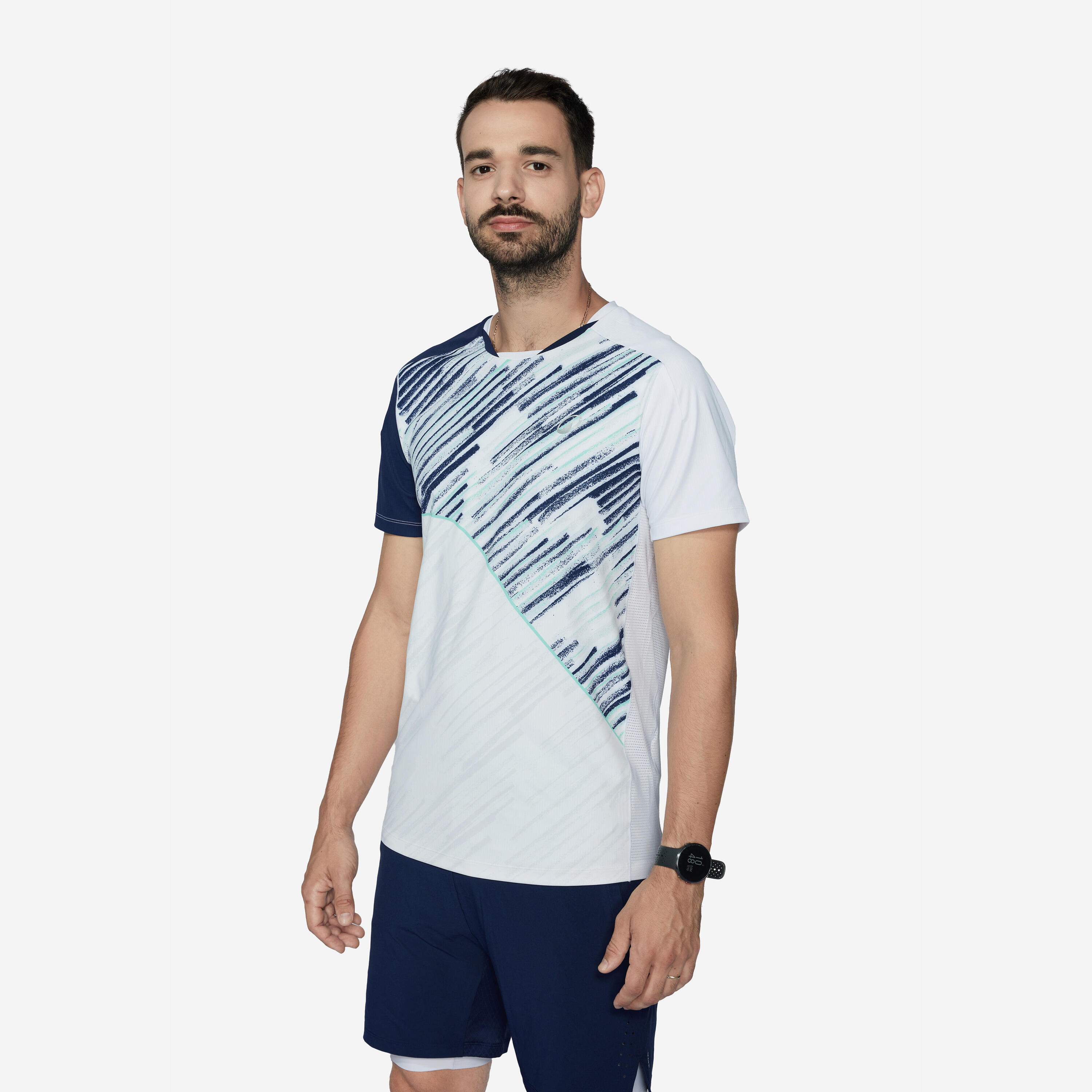 T-shirt badminton uomo PERFORM 990 blu 1/15