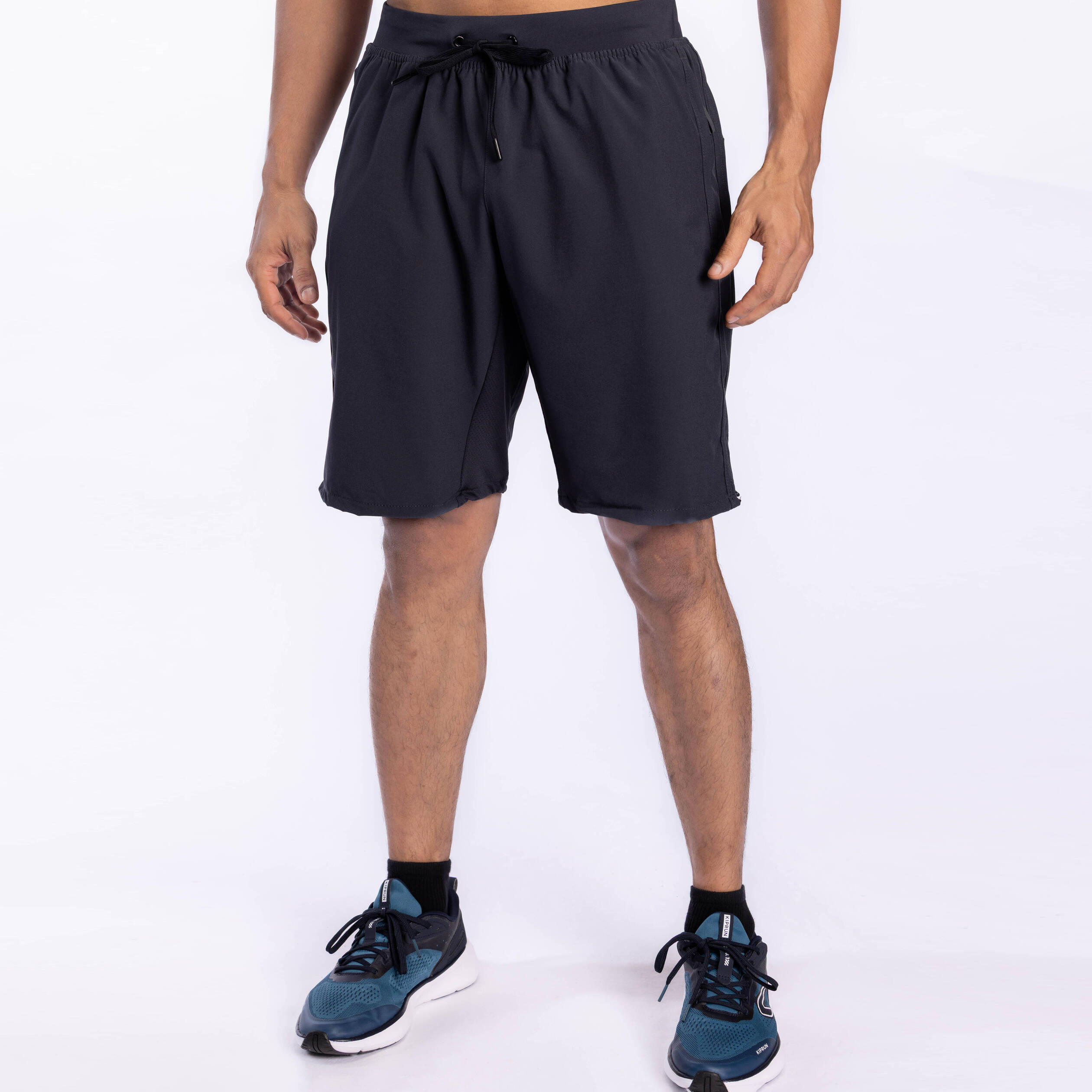 Men Fitness Cardio Training Shorts, Quick Dry, Regular Fit, 500 - Grey