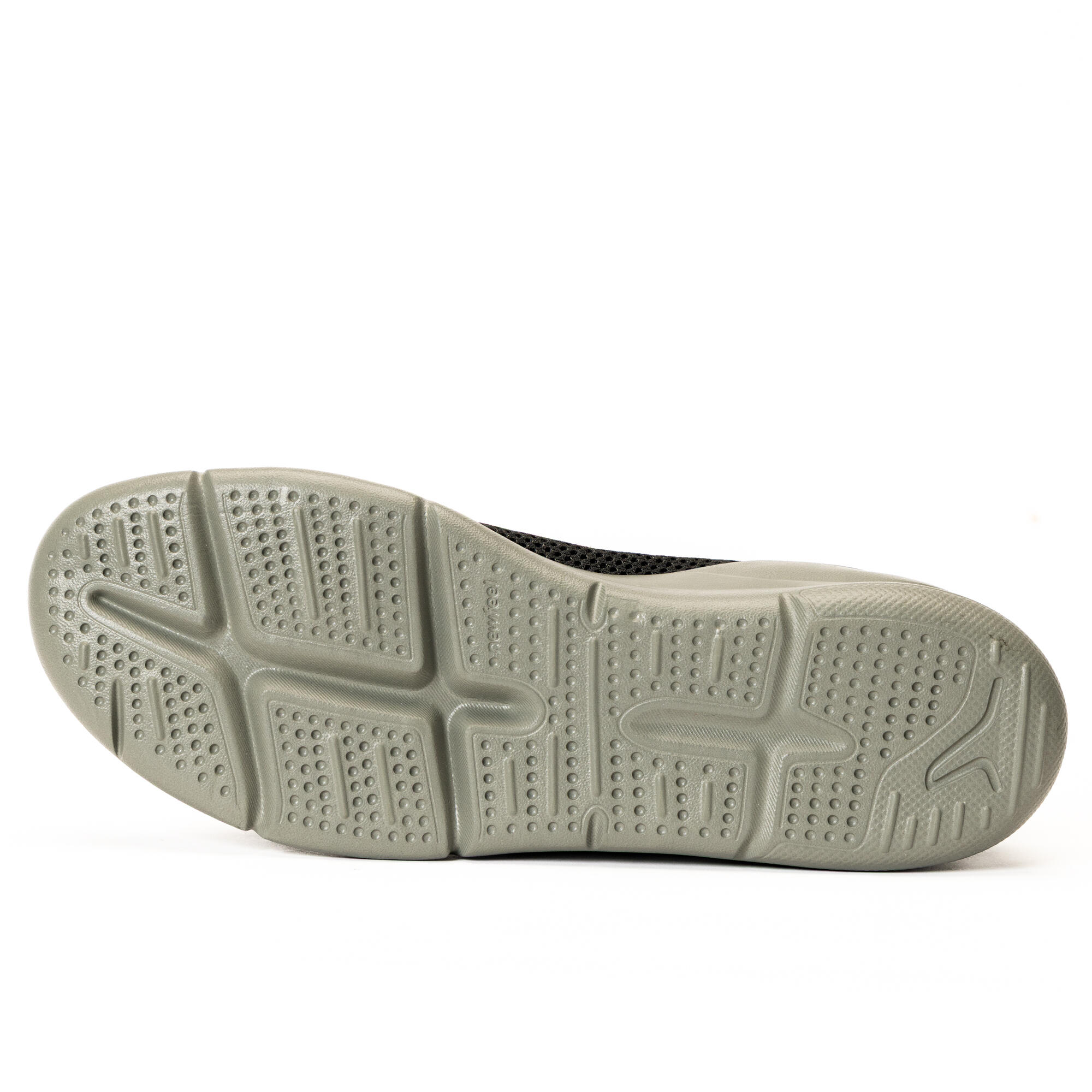 Men Walking Shoes with Breathable Mesh, Cushioning, PW 100 - Black and Khaki