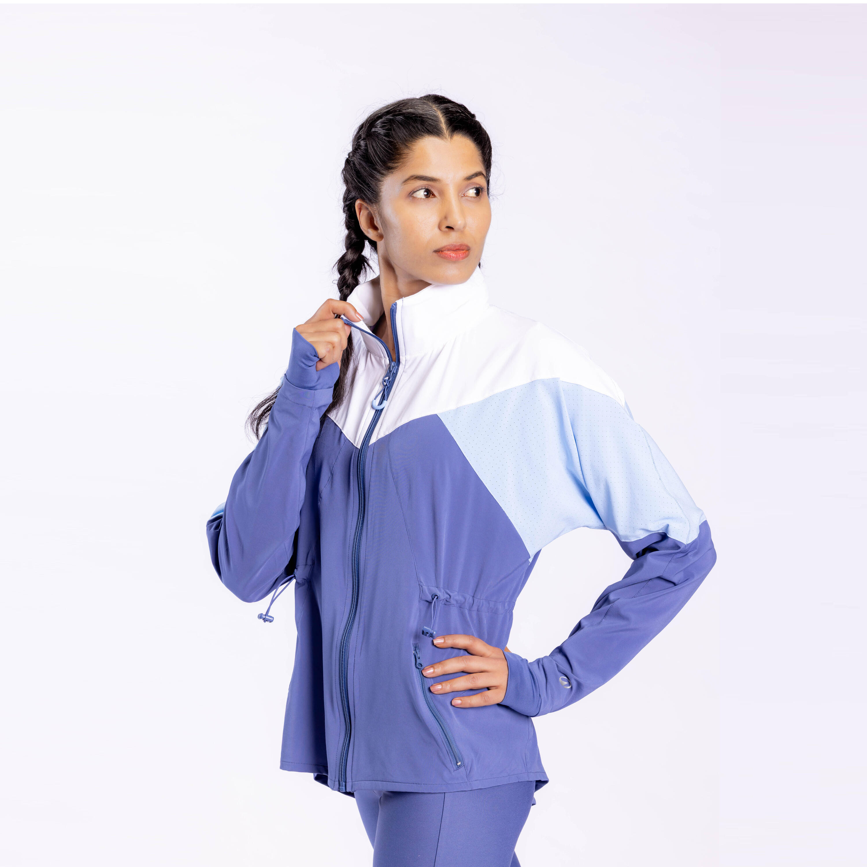 Women Sports Jacket, Hooded, Quick Dry and Lightweight FJA 500 - Comet Blue -  2