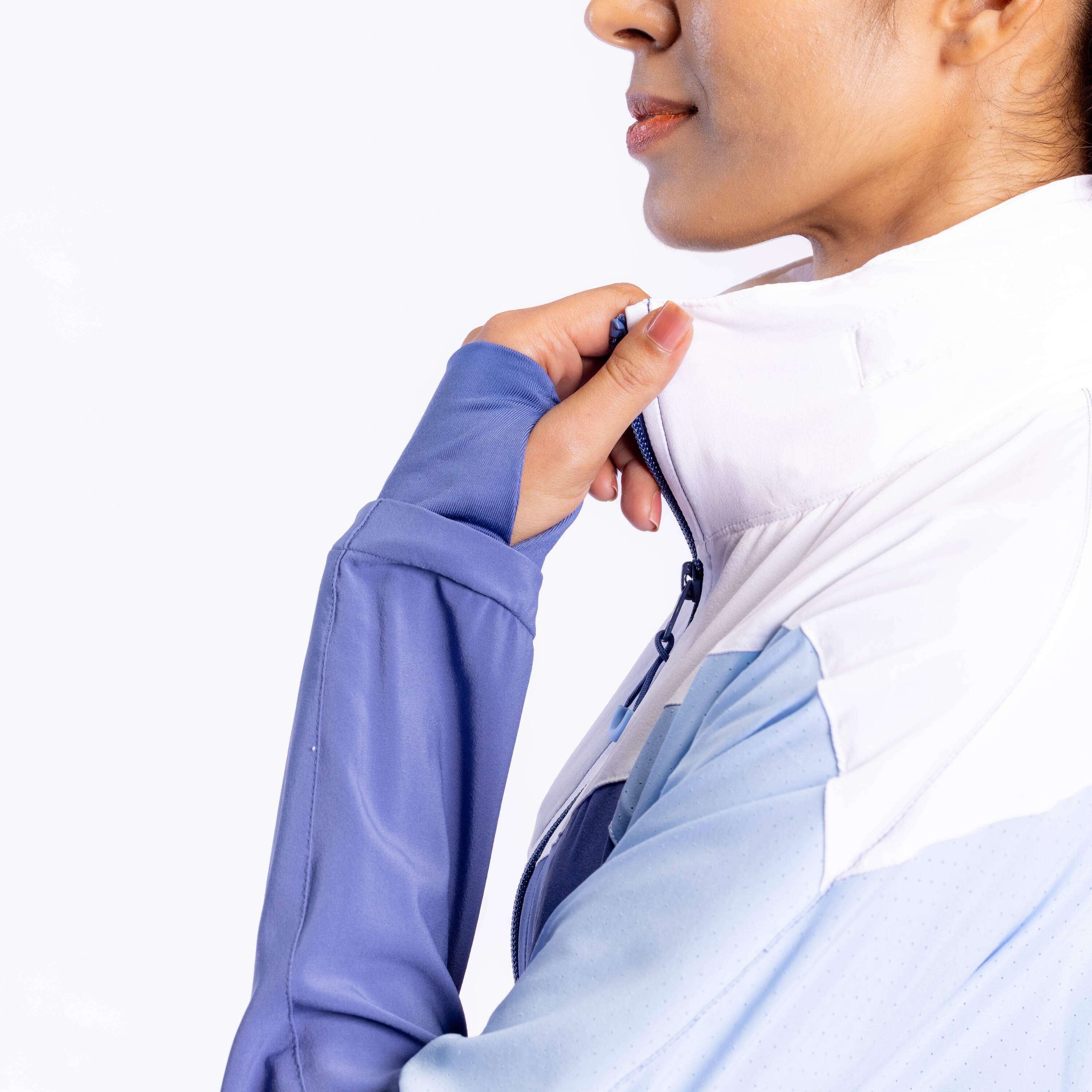 Women Sports Jacket, Hooded, Quick Dry and Lightweight FJA 500 - Comet Blue -  5