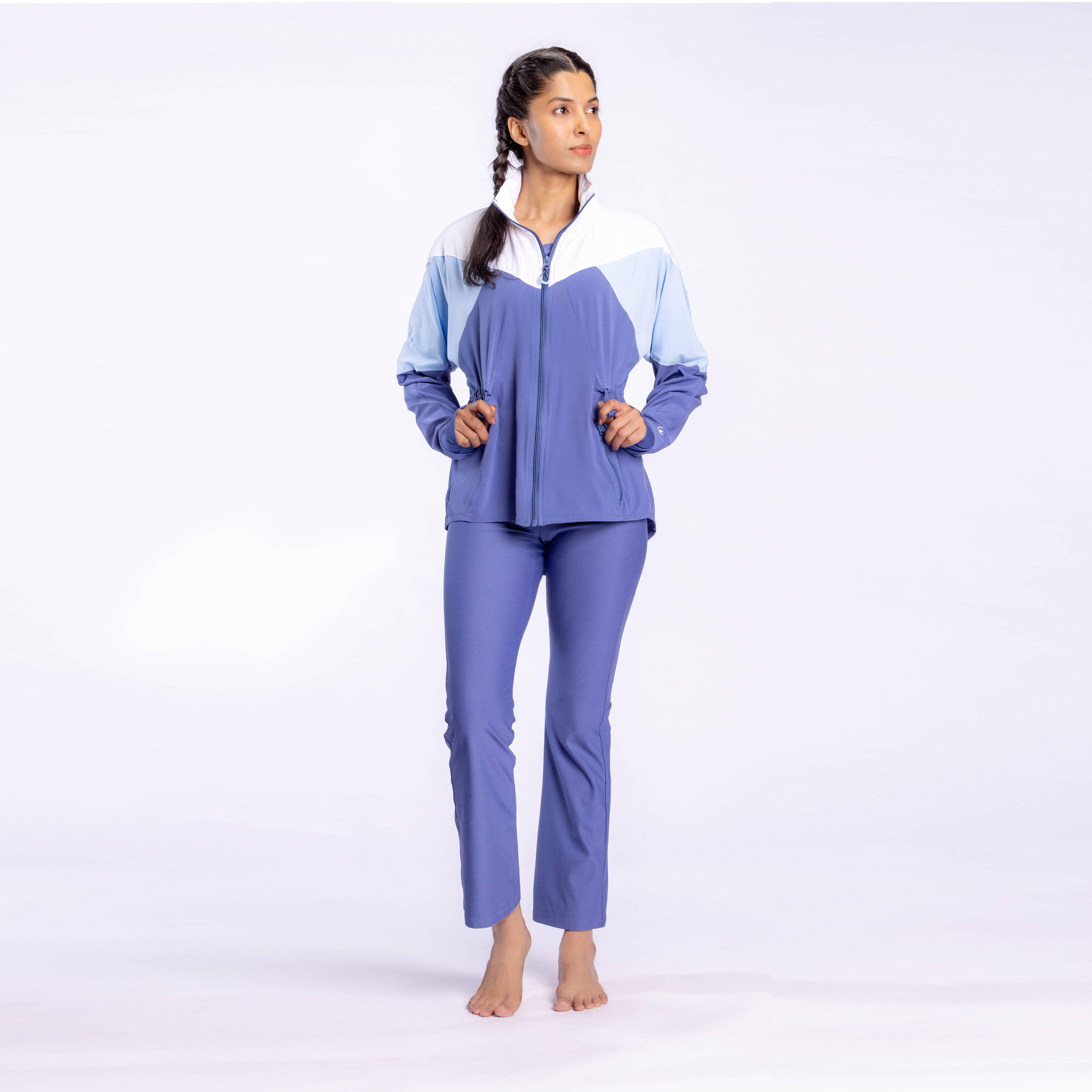 Women Sports Jacket, Hooded, Quick Dry and Lightweight FJA 500 - Comet Blue -  3