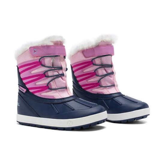 Bottes de randonnée fille - Merrell Snow Bank Waterproof 5.0 Navy / Rose