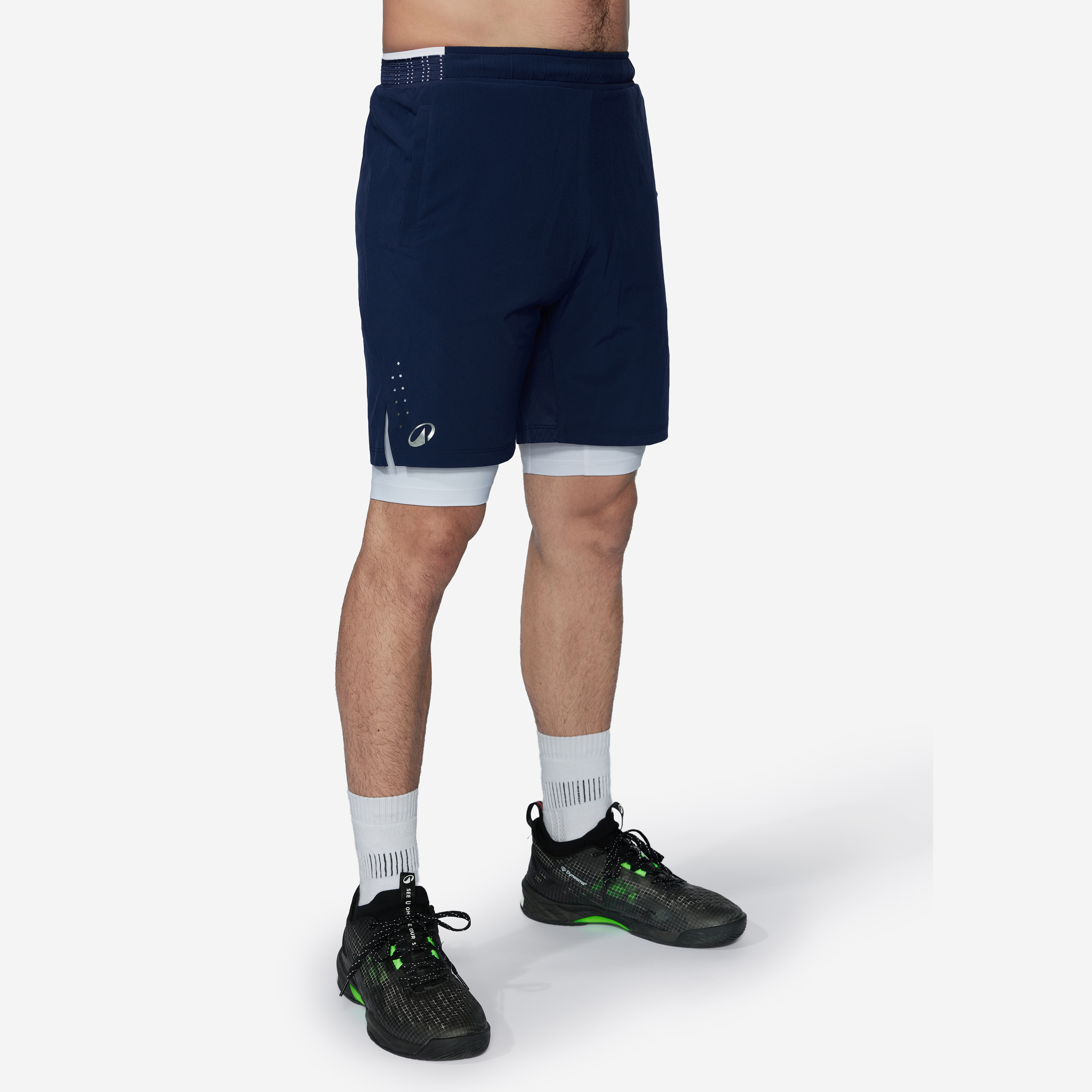 Short de badminton 2 en 1 990 m, bleu marine - KUIKMA