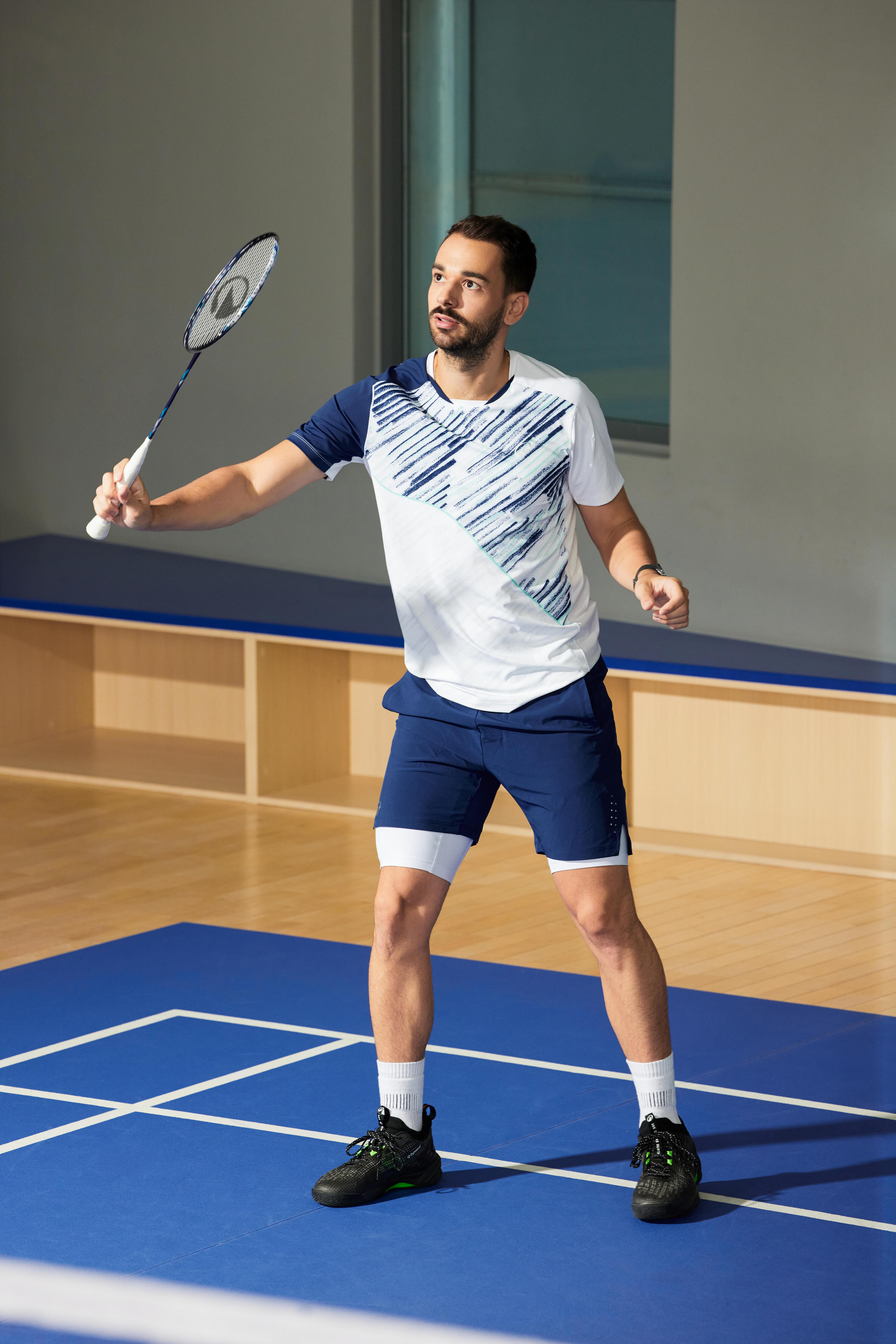 T-shirt badminton uomo PERFORM 990 blu 9/15