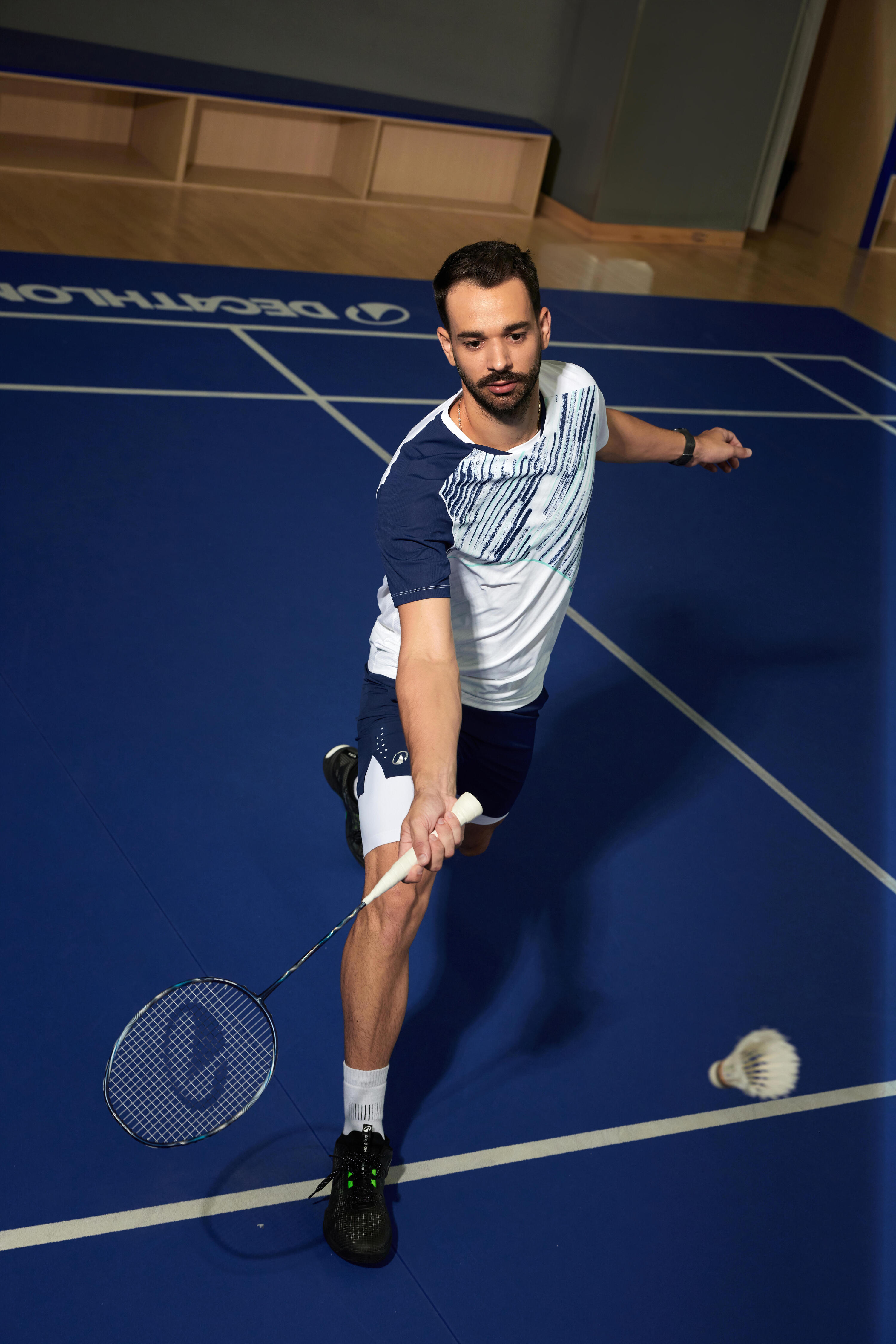 T-shirt badminton uomo PERFORM 990 blu 8/15