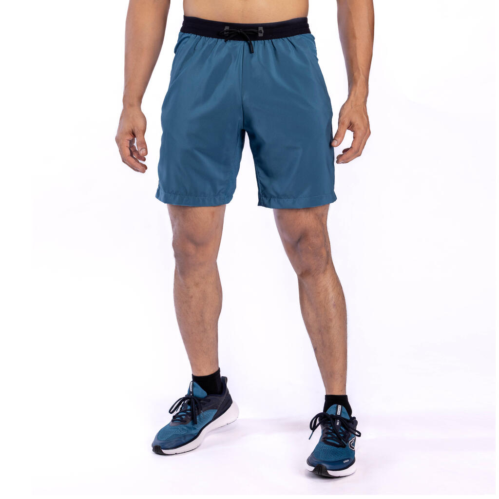 Short de running Homme - KIPRUN Run 500 bleu ardoise