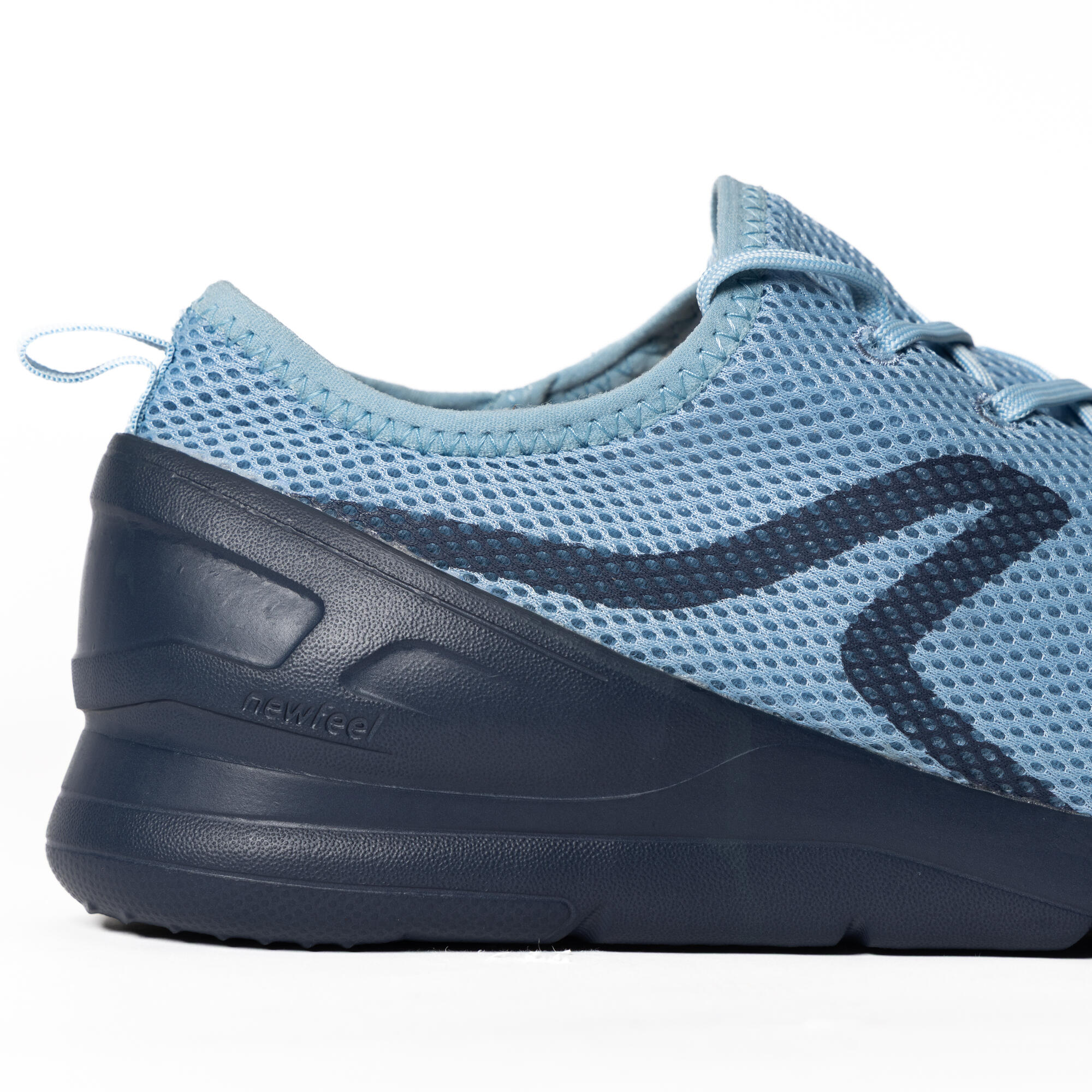 Men Walking Shoes with Breathable Mesh, Cushioning, PW 100 - Blue