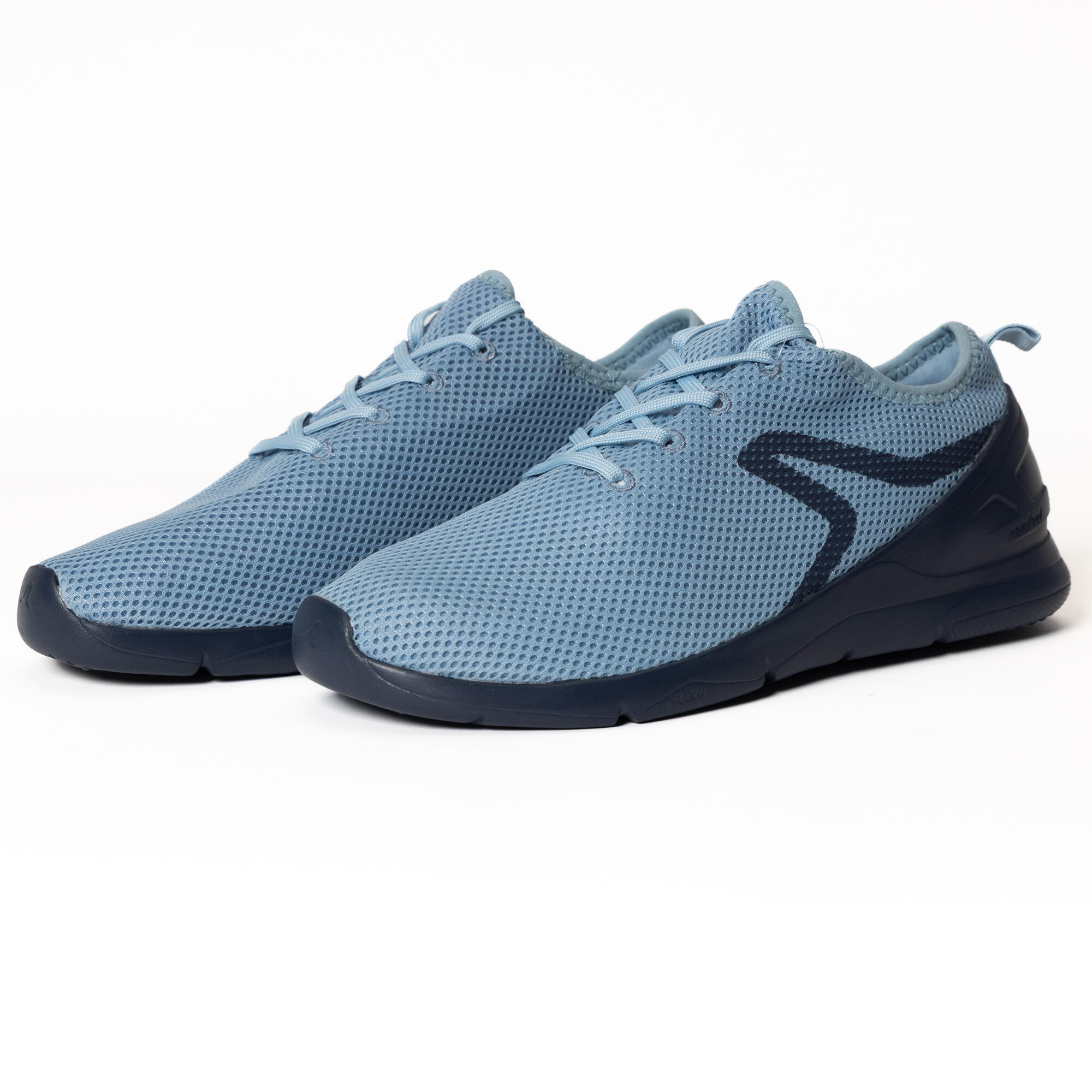 Men Walking Shoes with Breathable Mesh, Cushioning, PW 100 - Blue