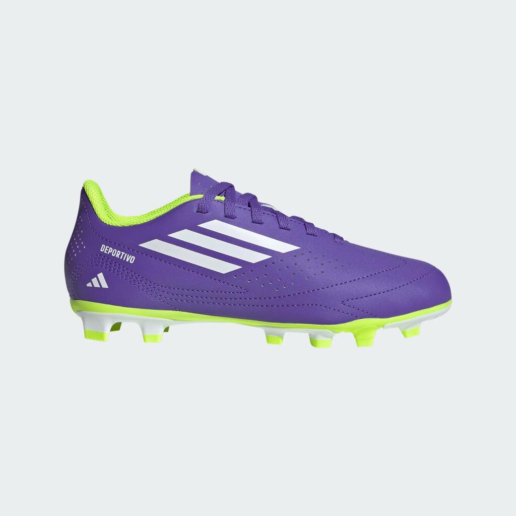 Guayos de fútbol adidas Deportivo Júnior III FxG - Morado/Blanco