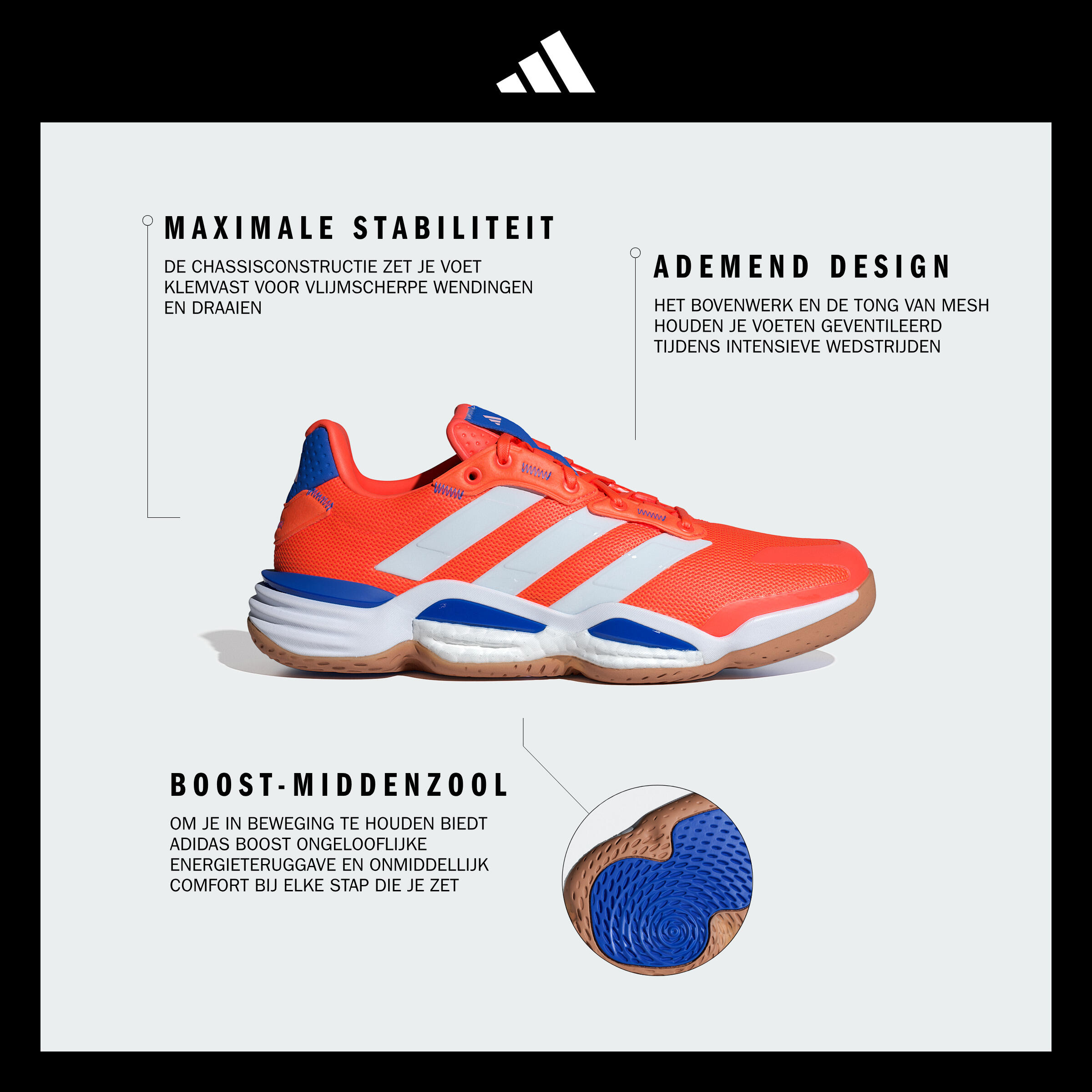 Handbalschoenen voor volwassenen Stabil 16 oranje blauw 3/10