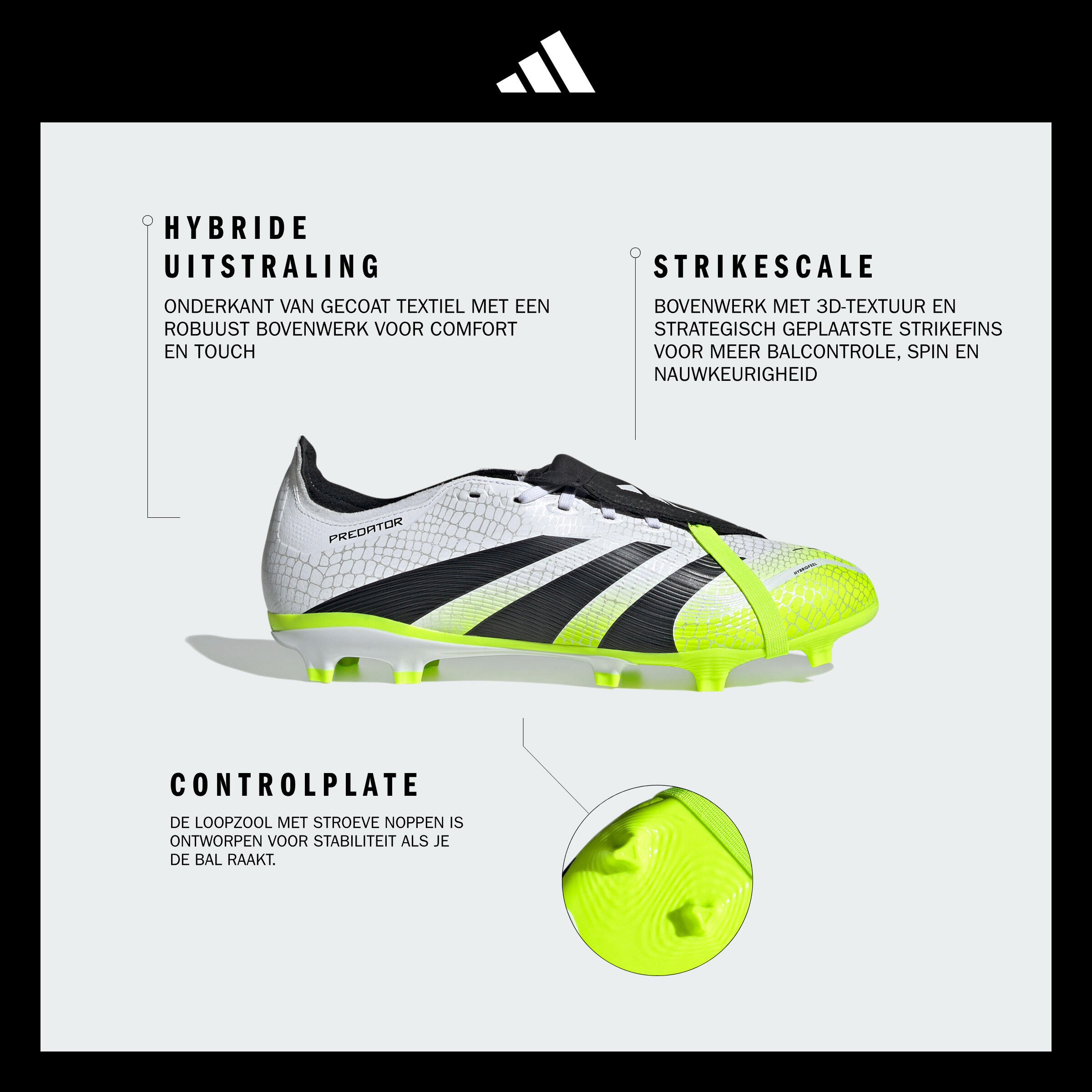 adidas Predator League FG/MG voetbalschoenen wit/geel 4/11
