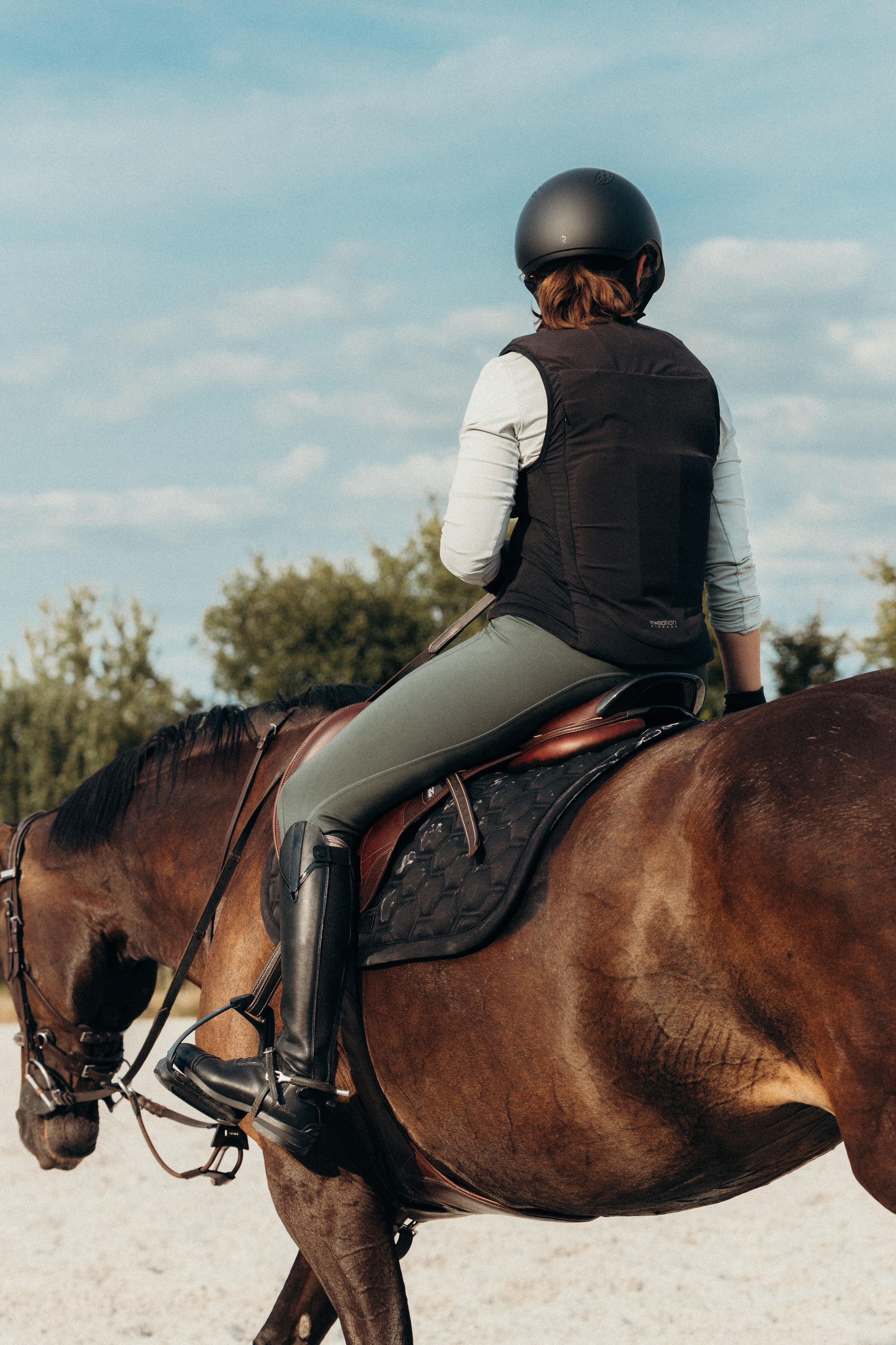 Reitschutzweste Airbag elektronisch Erwachsene schwarz 34/48