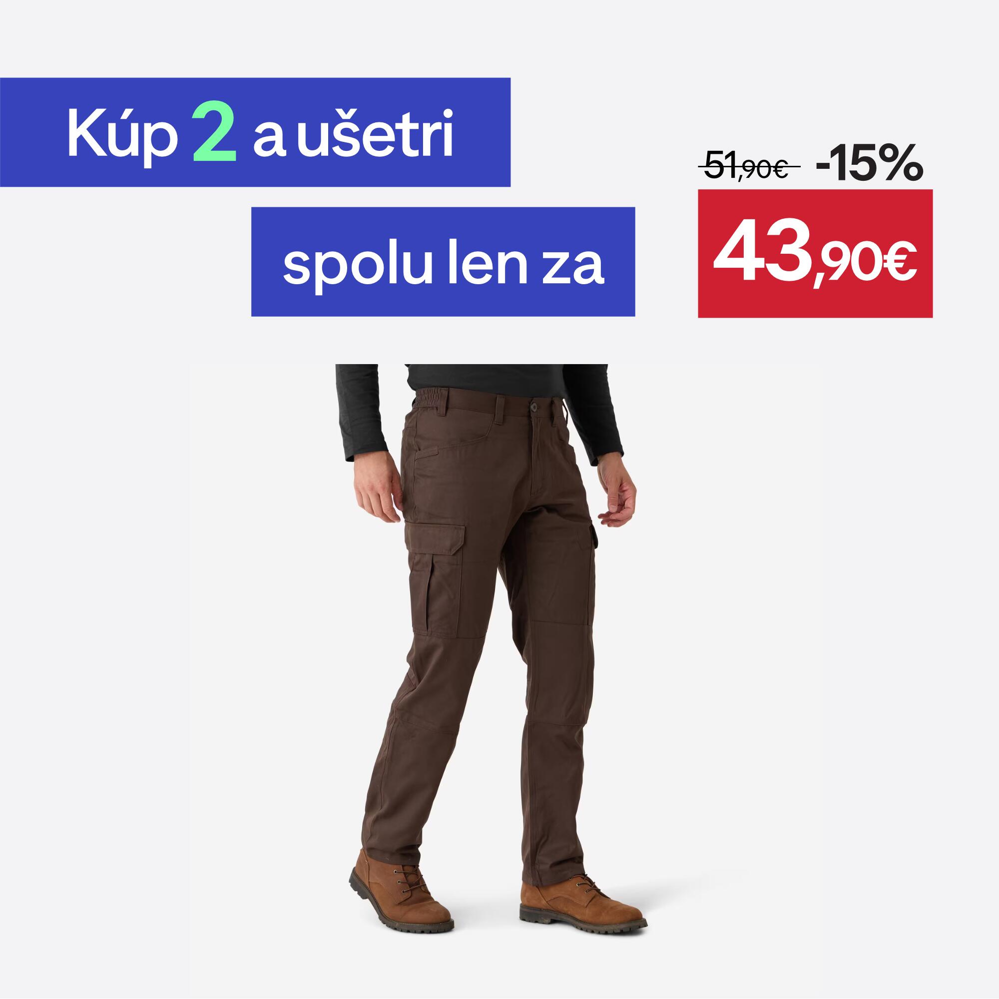 SOLOGNAC Kapsáčové nohavice Steppe 500 hnedé M