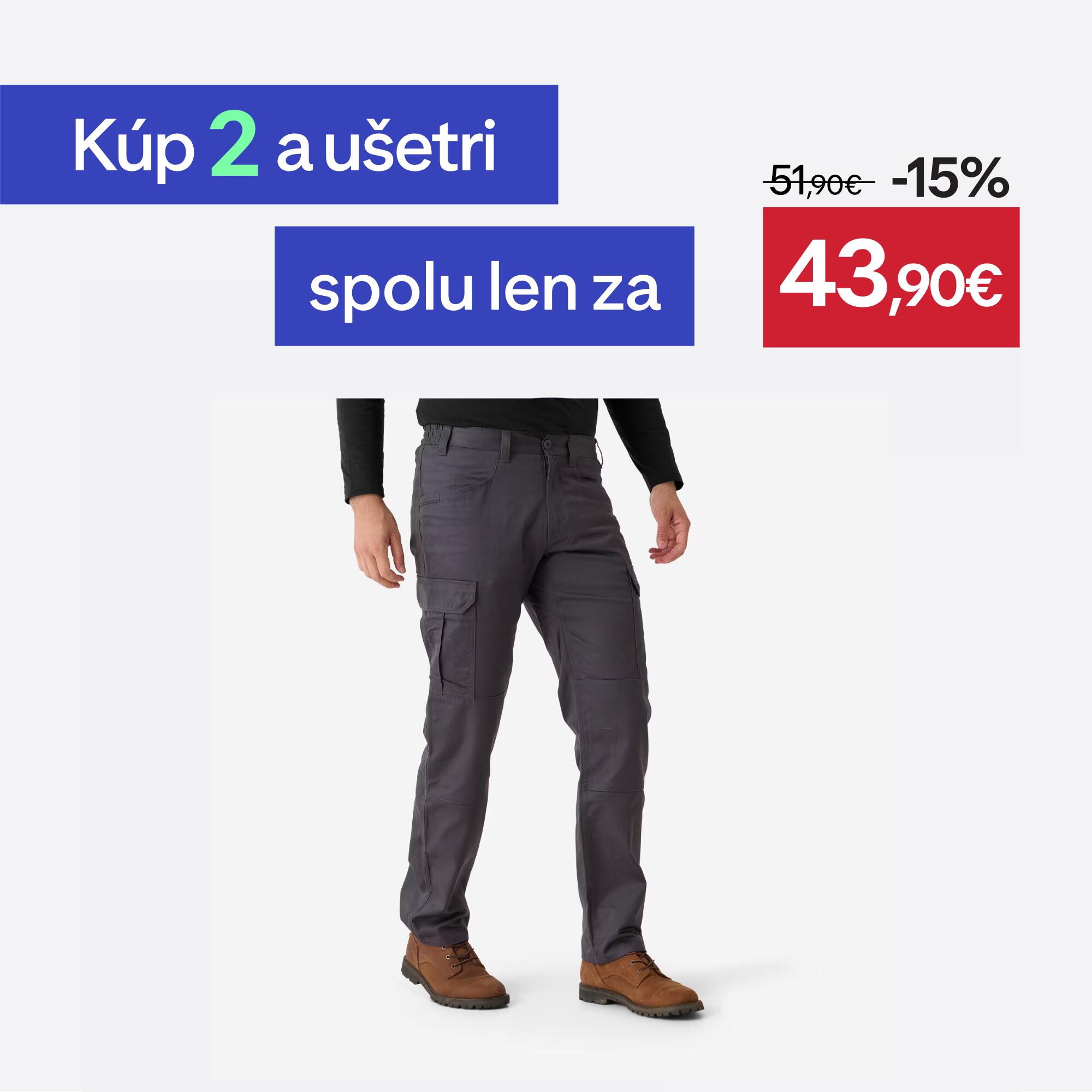SOLOGNAC Kapsáčové nohavice Steppe 500 sivé M
