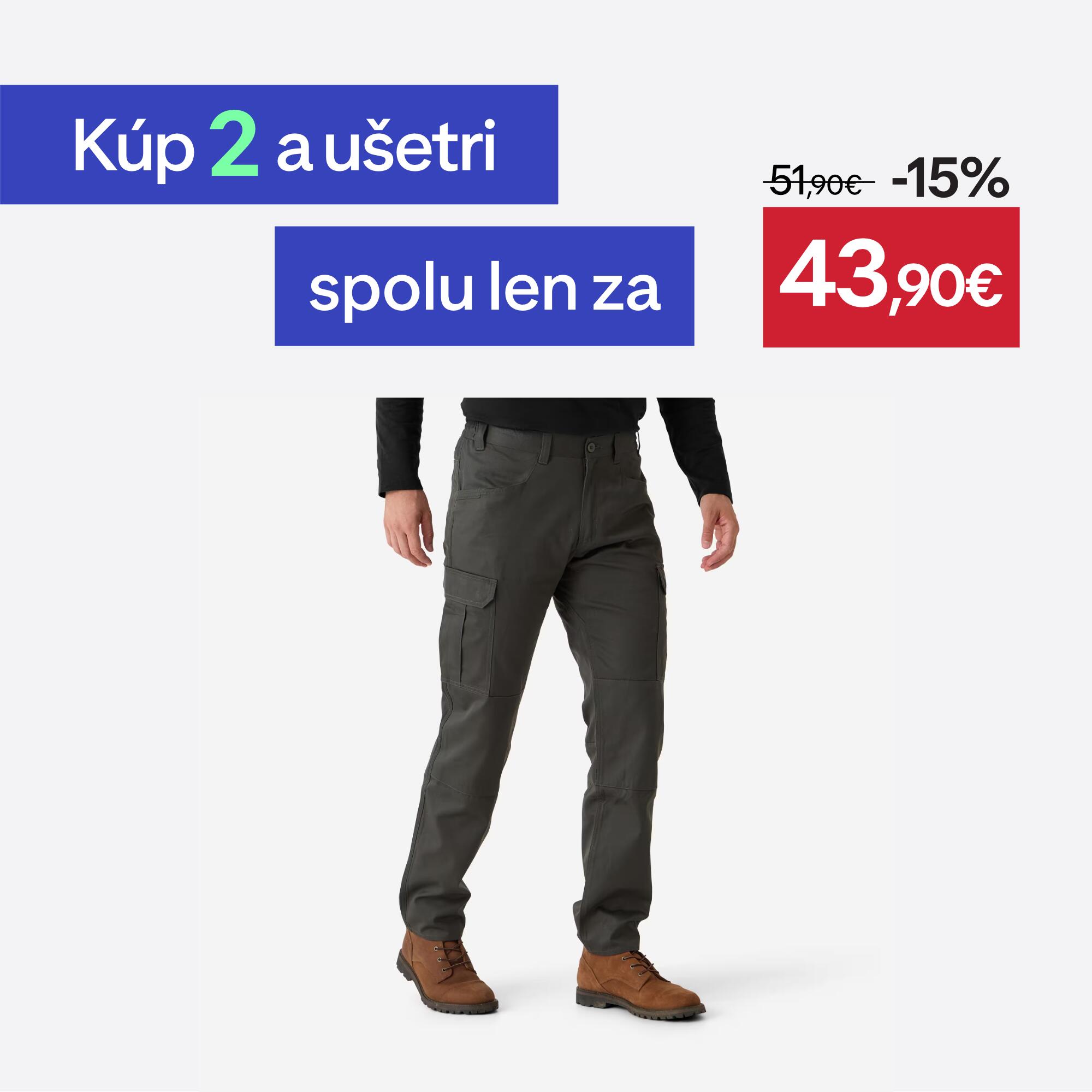 SOLOGNAC Kapsáčové nohavice Steppe 500 zelené M